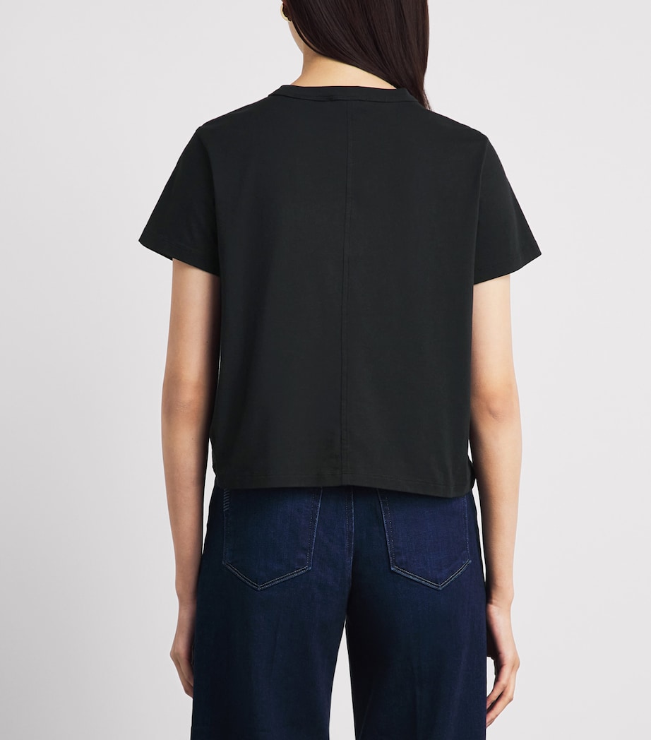PAIGE Womens Cotton Rhodes T-Shirt Black Image 5