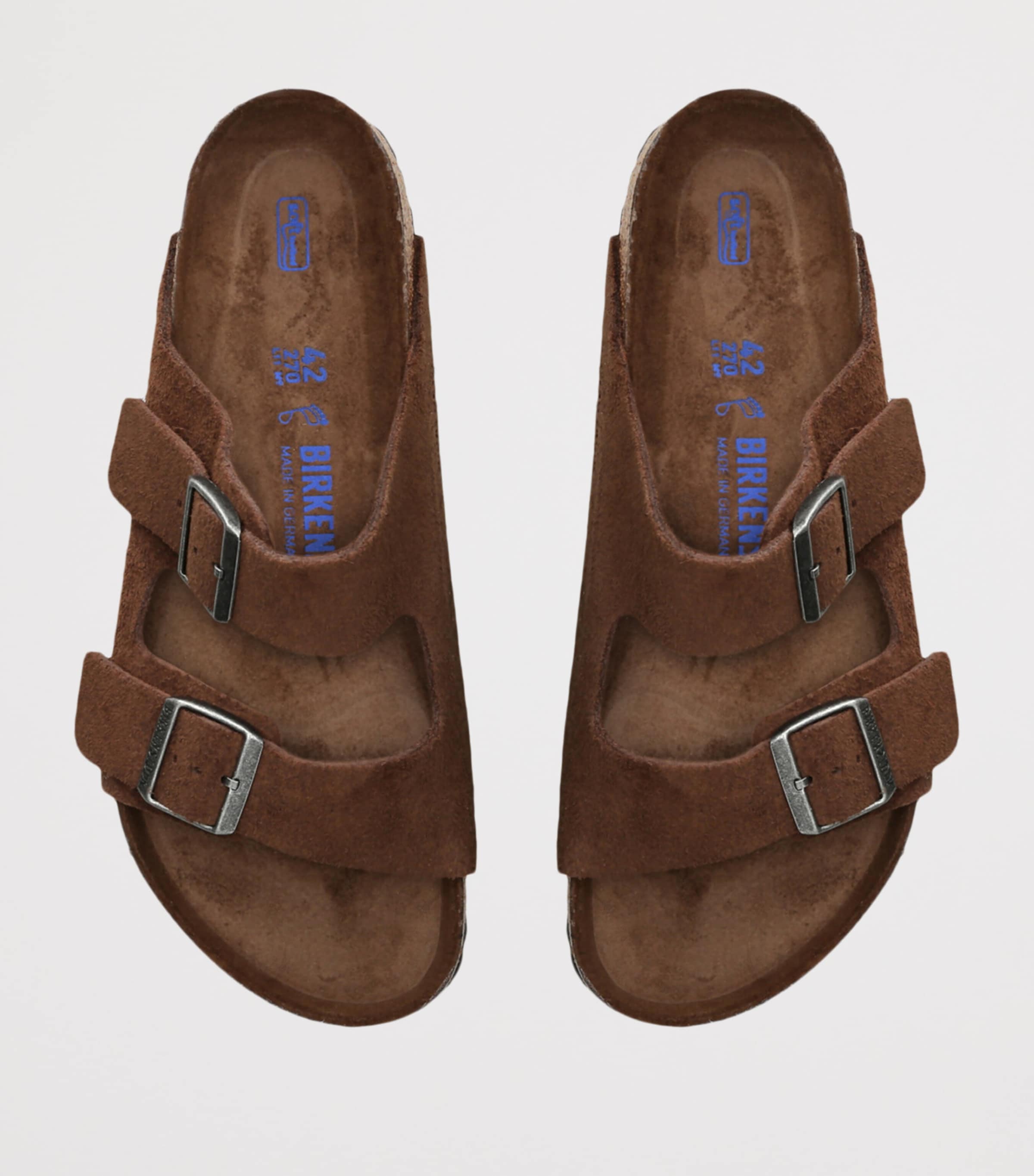 Birkenstock Suede Arizona Sandals Dark Brown Image 4