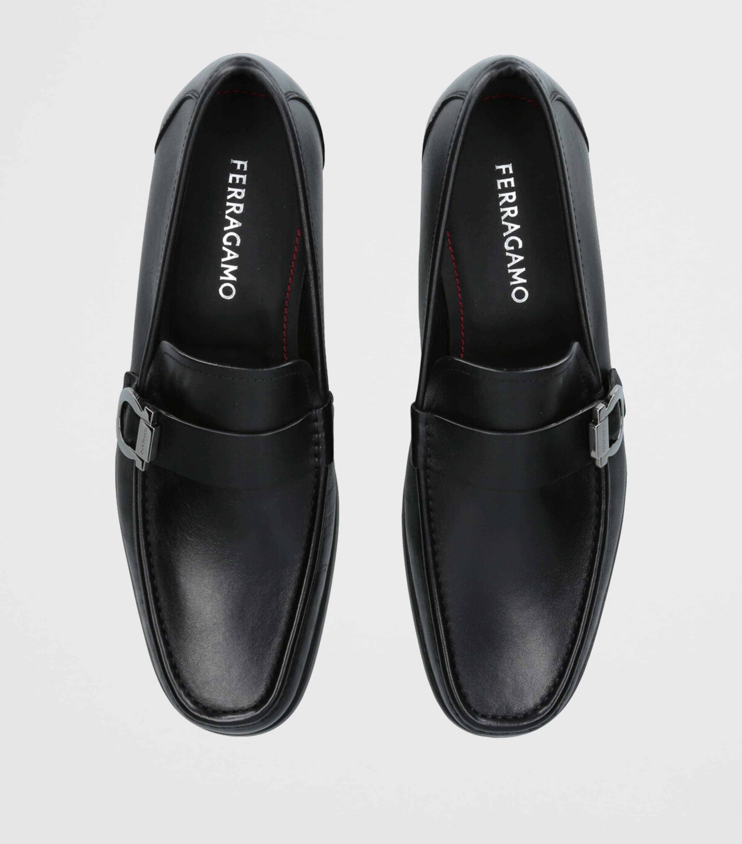 Salvatore Ferragamo Black Leather Caspian Loafers | Harrods US