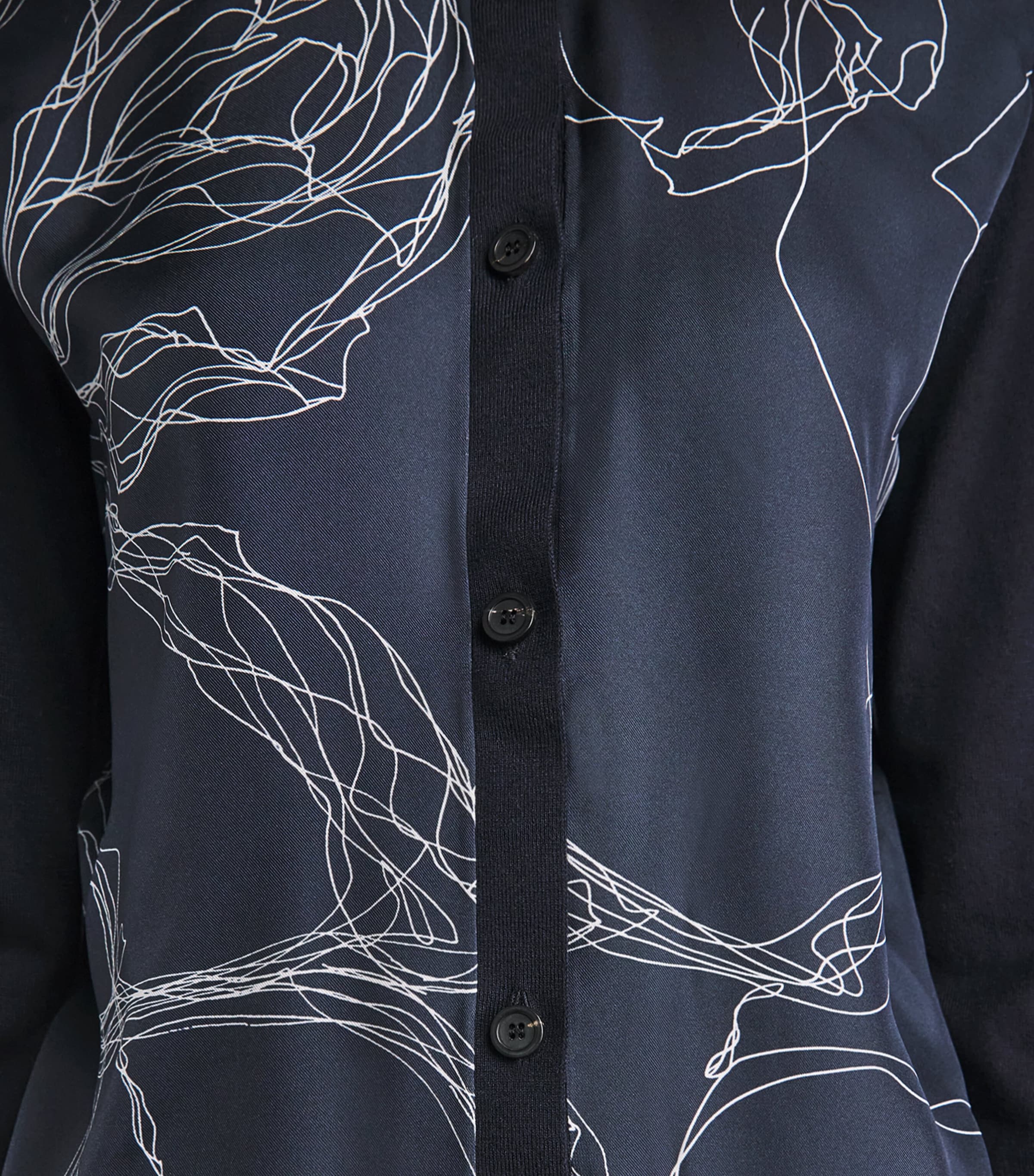 FABIANA FILIPPI ボタニカル柄 ジップアップ ブルゾン Fabiana Filippi Blue Silk-Blend Floral Cardigan | Harrods US