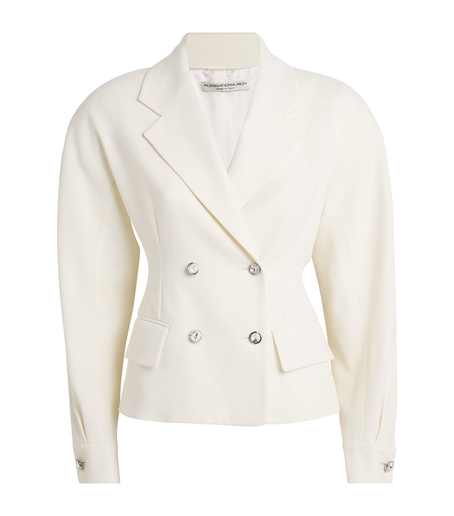 Wool-Blend Crepe Jacket 0822 WHITE Image 1