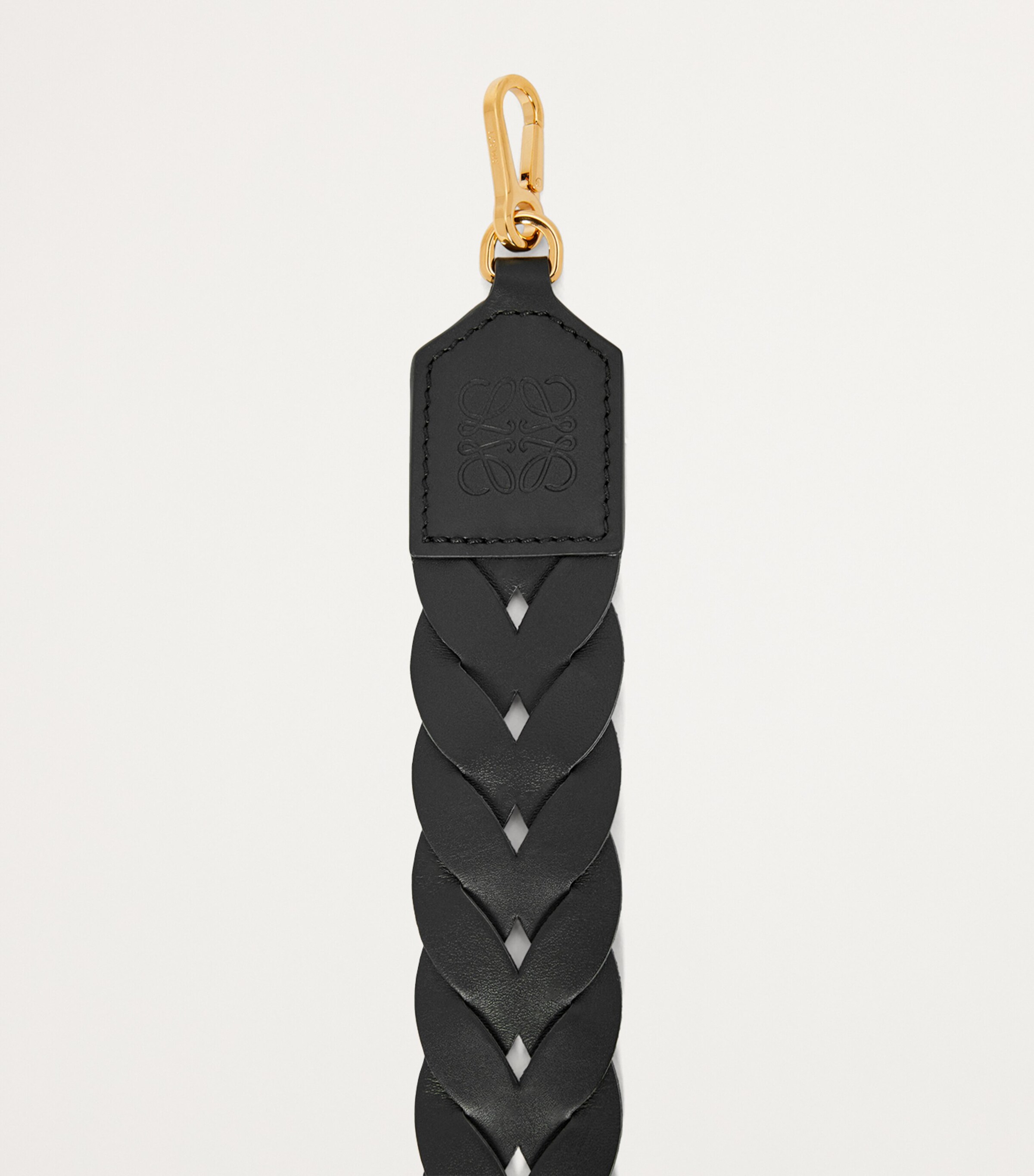 Leather Interlace Bag Strap BLACK Image 2