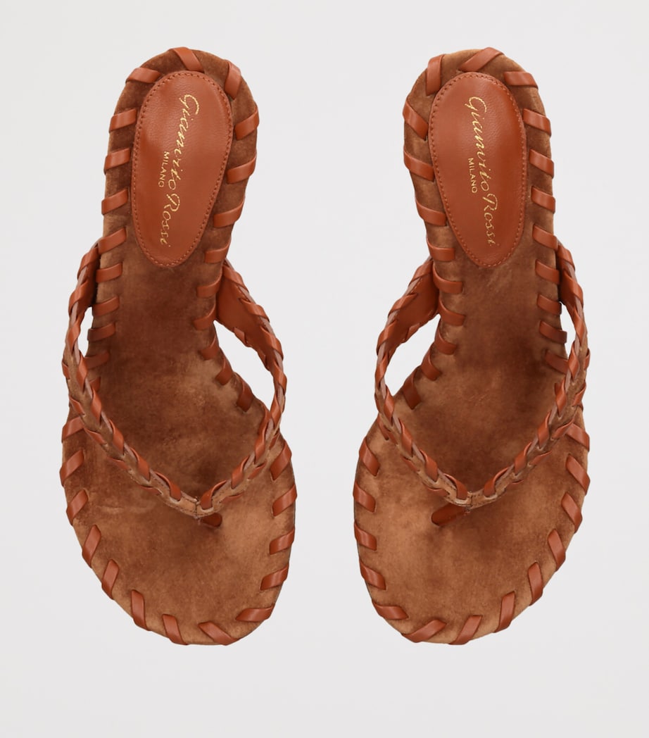 Gianvito Rossi Suede Heeled Mules 70 Mid Brown Image 4