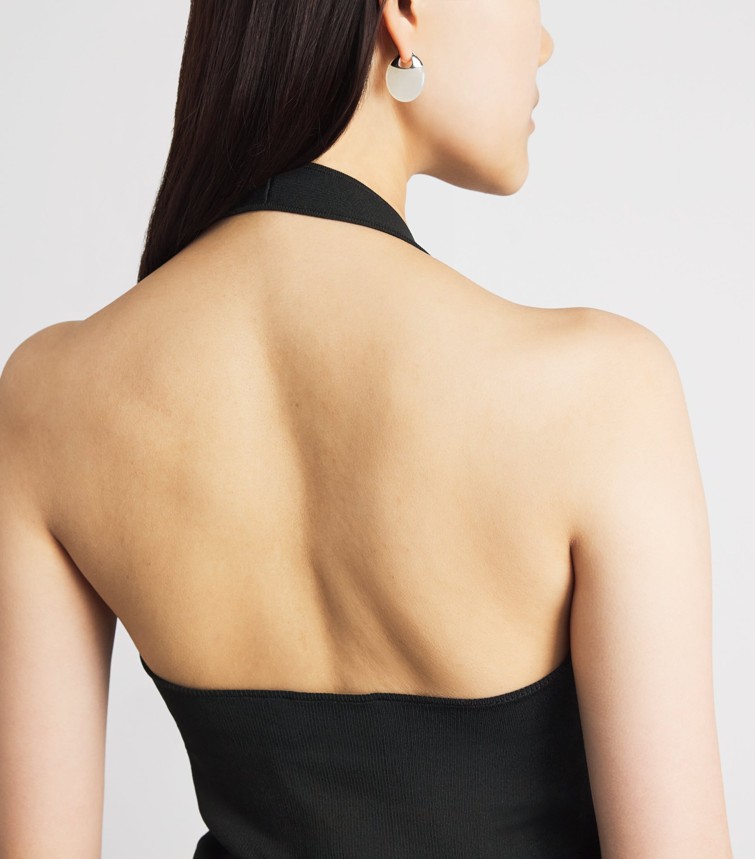 Theory Womens Ribbed Halterneck Top Black Image 3