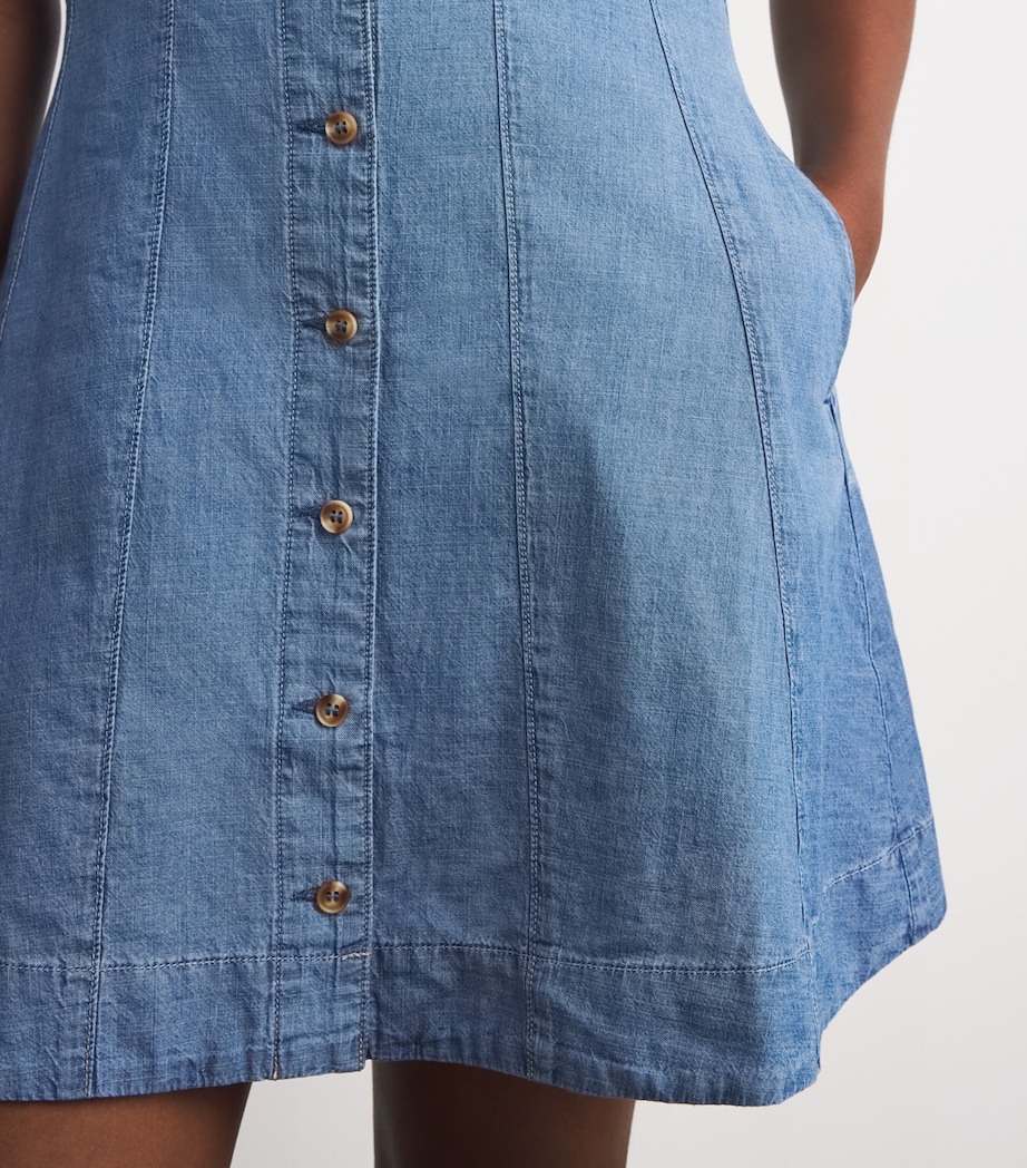PAIGE Womens Chambray Lana Mini Dress Azusa Image 5