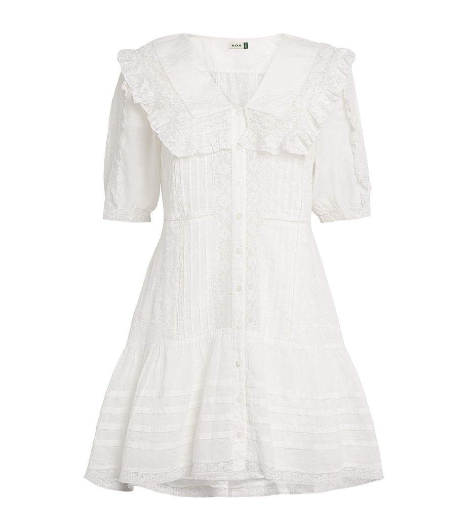 Cotton Dove Mini Dress PANSY EMBR WHITE Image 1