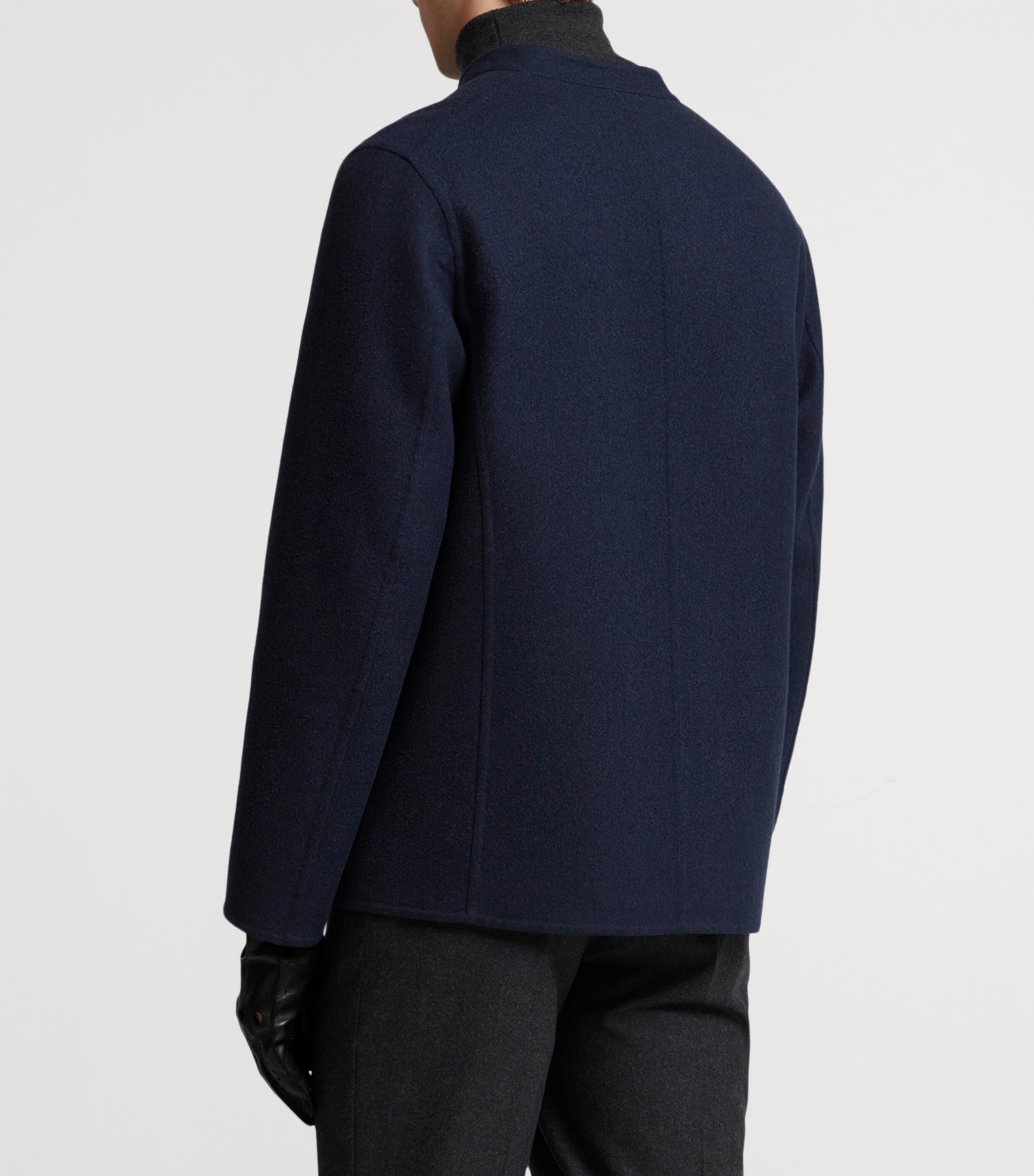 Wool Reversible Double-Faced Driving Jacket 410NAVY Image 6