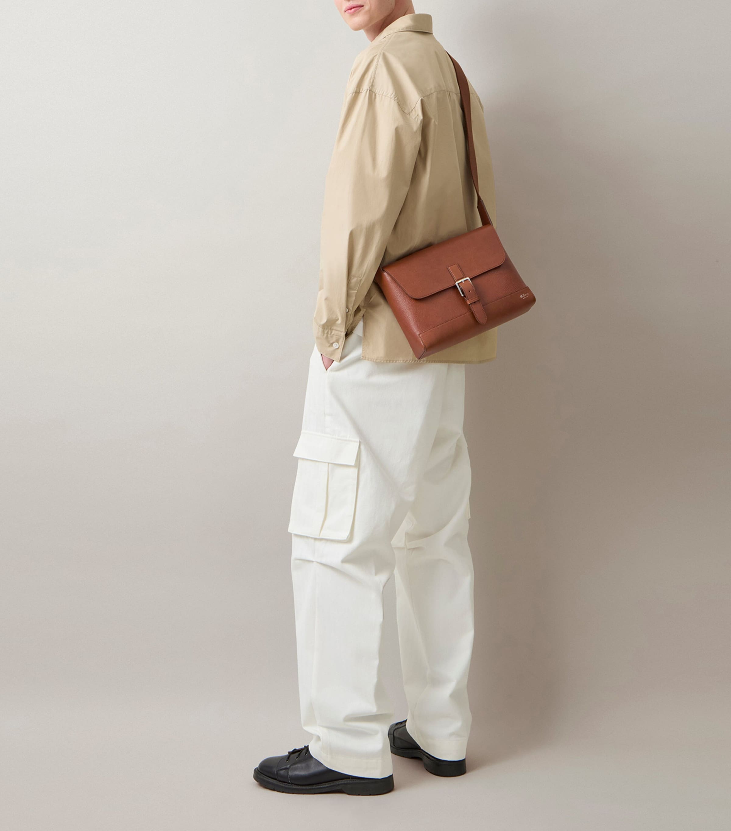 Mulberry Small Leather Chiltern Messenger Bag Oak Image 6