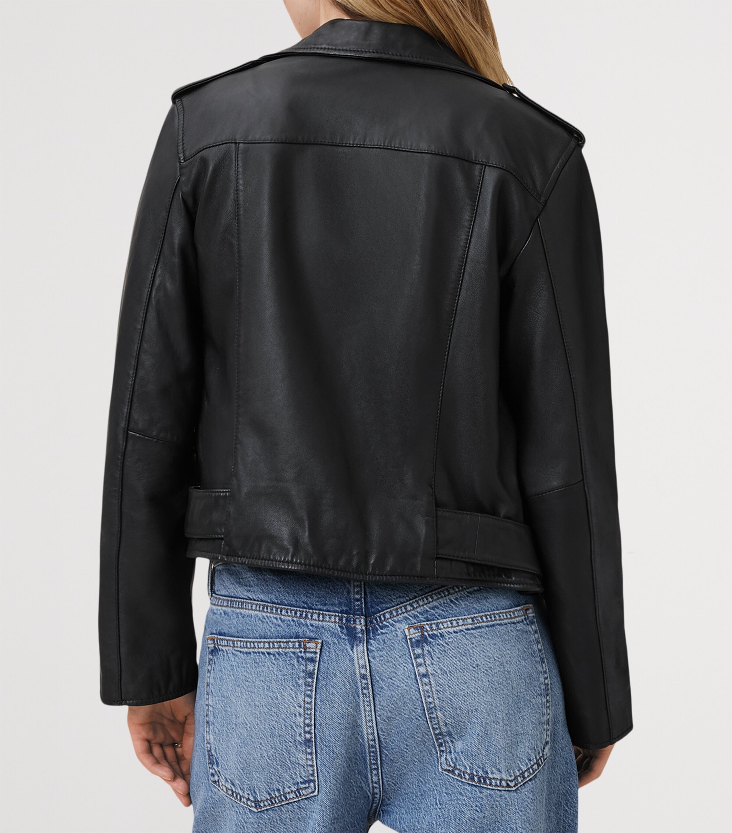 Leather Balfern Jacket BLACK/GOLD Image 6