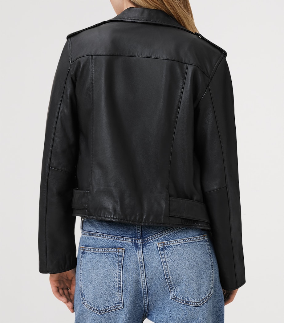 Leather Balfern Jacket BLACK/GOLD Image 6