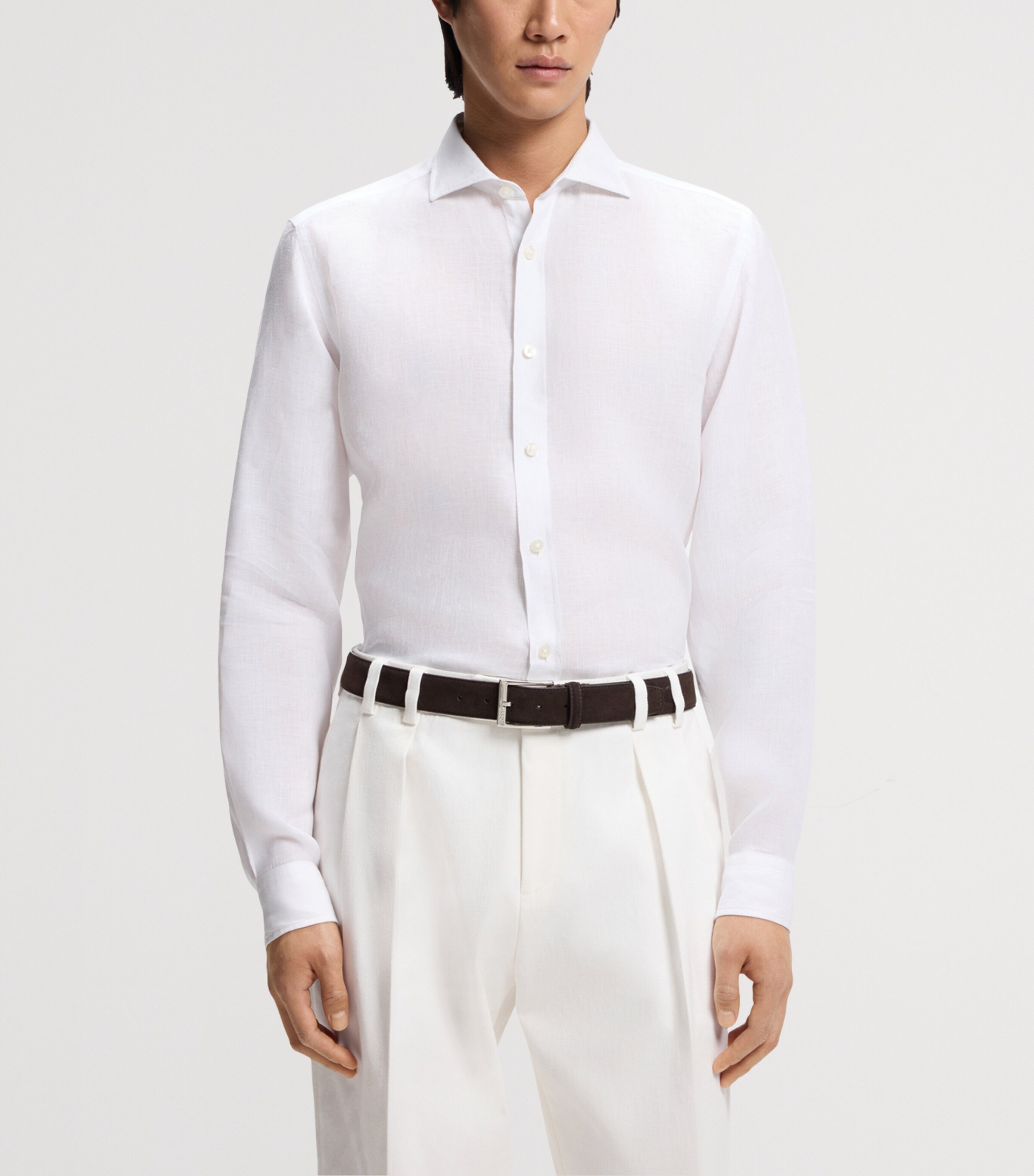 BOSS Mens Linen Regular-Fit Shirt Image 2