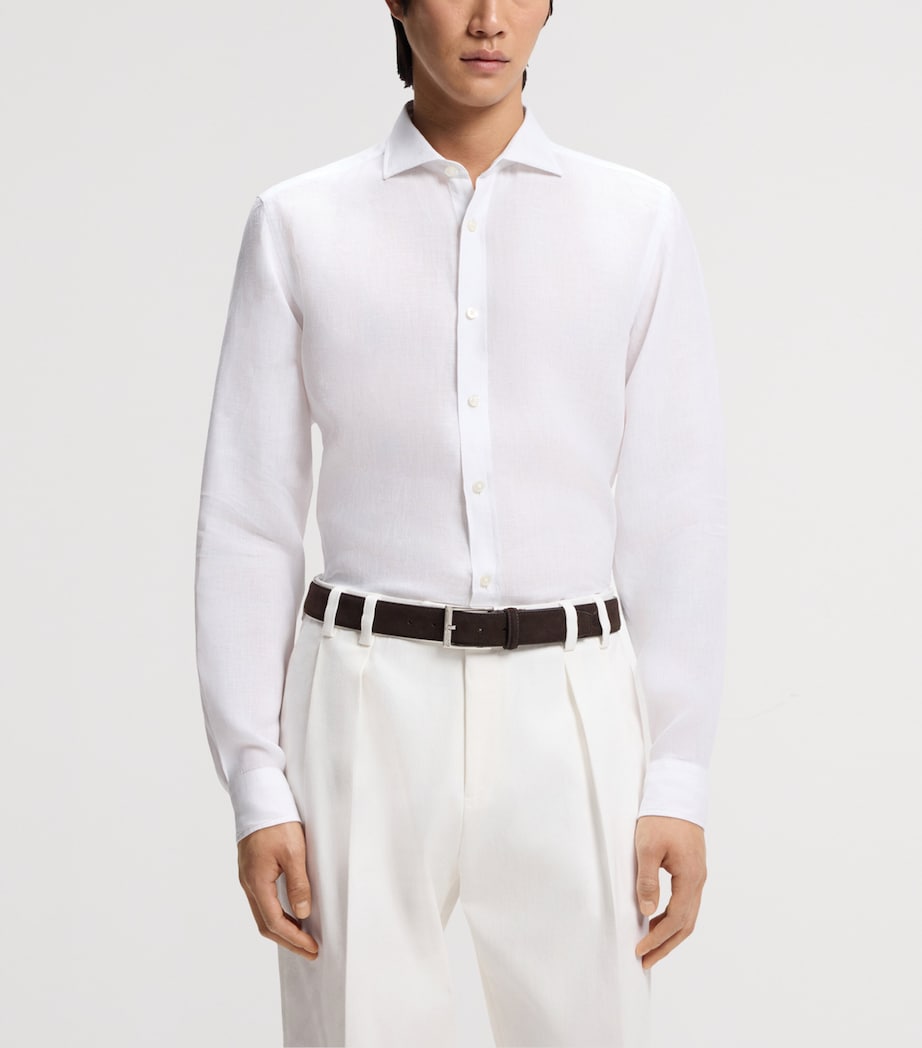 BOSS Mens Linen Regular-Fit Shirt Image 2