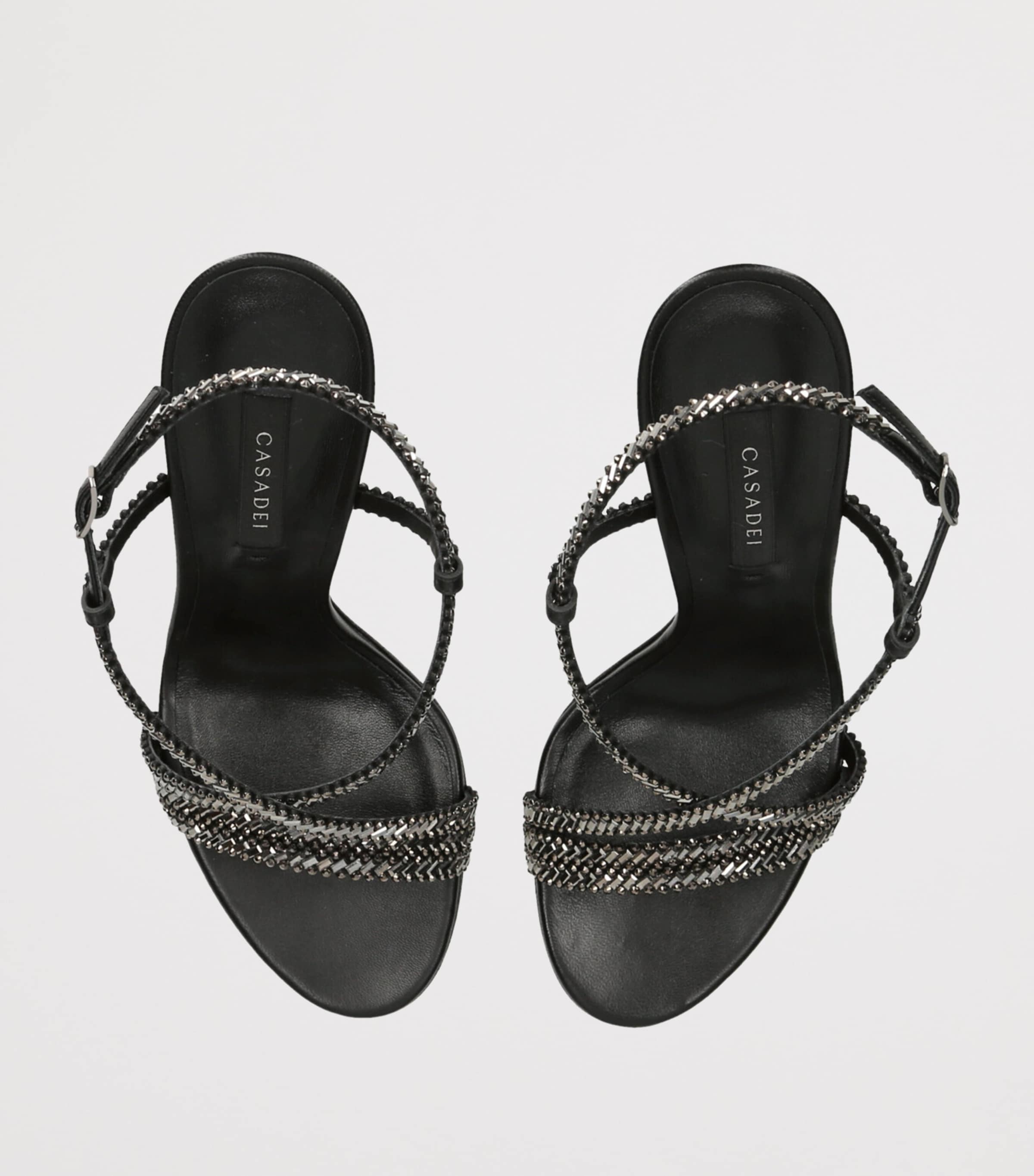 Casadei Leather Julia Josephine Heeled Sandals 110 Black Image 4