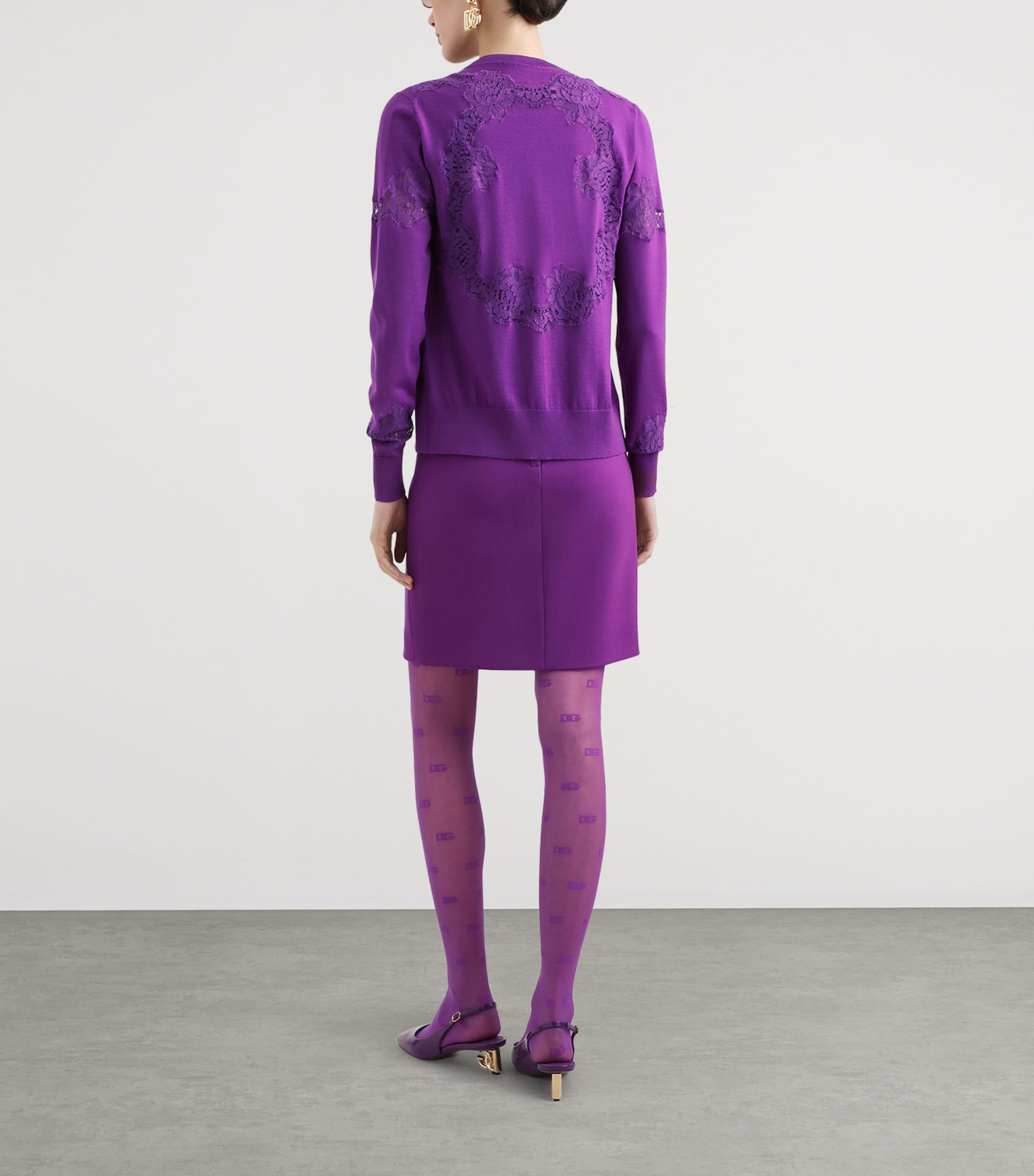 Wool and Lace Tank Top F0571-PURPLE Image 3