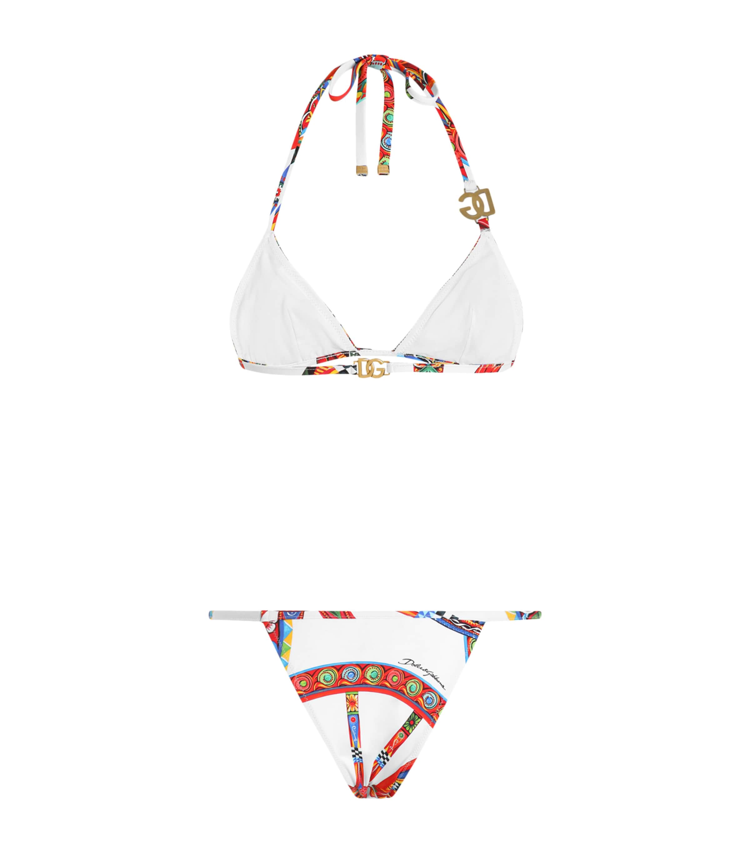 Dolce&Gabbana Womens Printed Triangle Bikini Ruote Carret Image 2