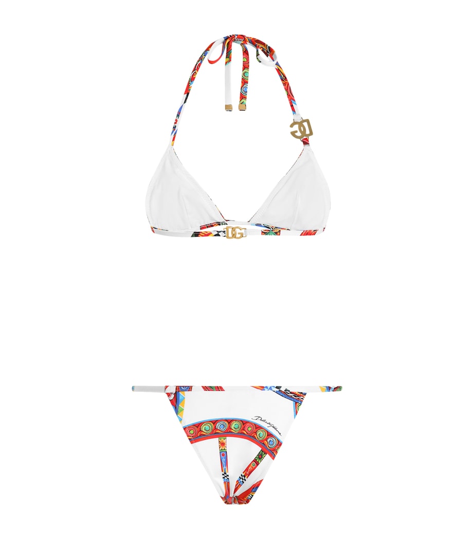 Dolce&Gabbana Womens Printed Triangle Bikini Ruote Carret Image 2