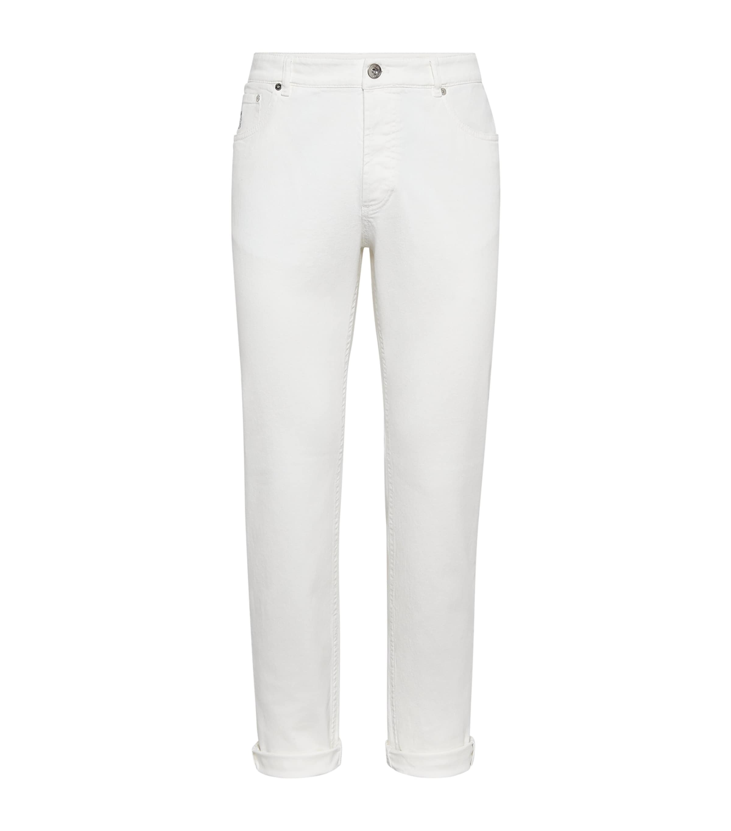 Brunello Cucinelli Corduroy Leisure Fit Pants In White