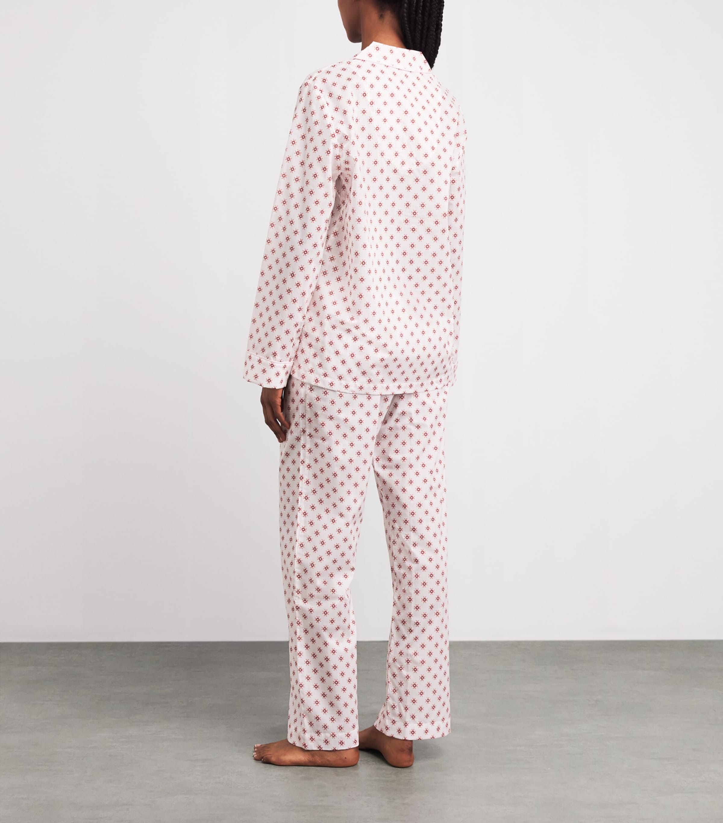 Derek Rose Womens Geometric Nelson Pyjama Set White Image 4