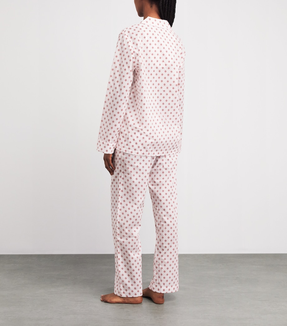 Derek Rose Womens Geometric Nelson Pyjama Set White Image 4