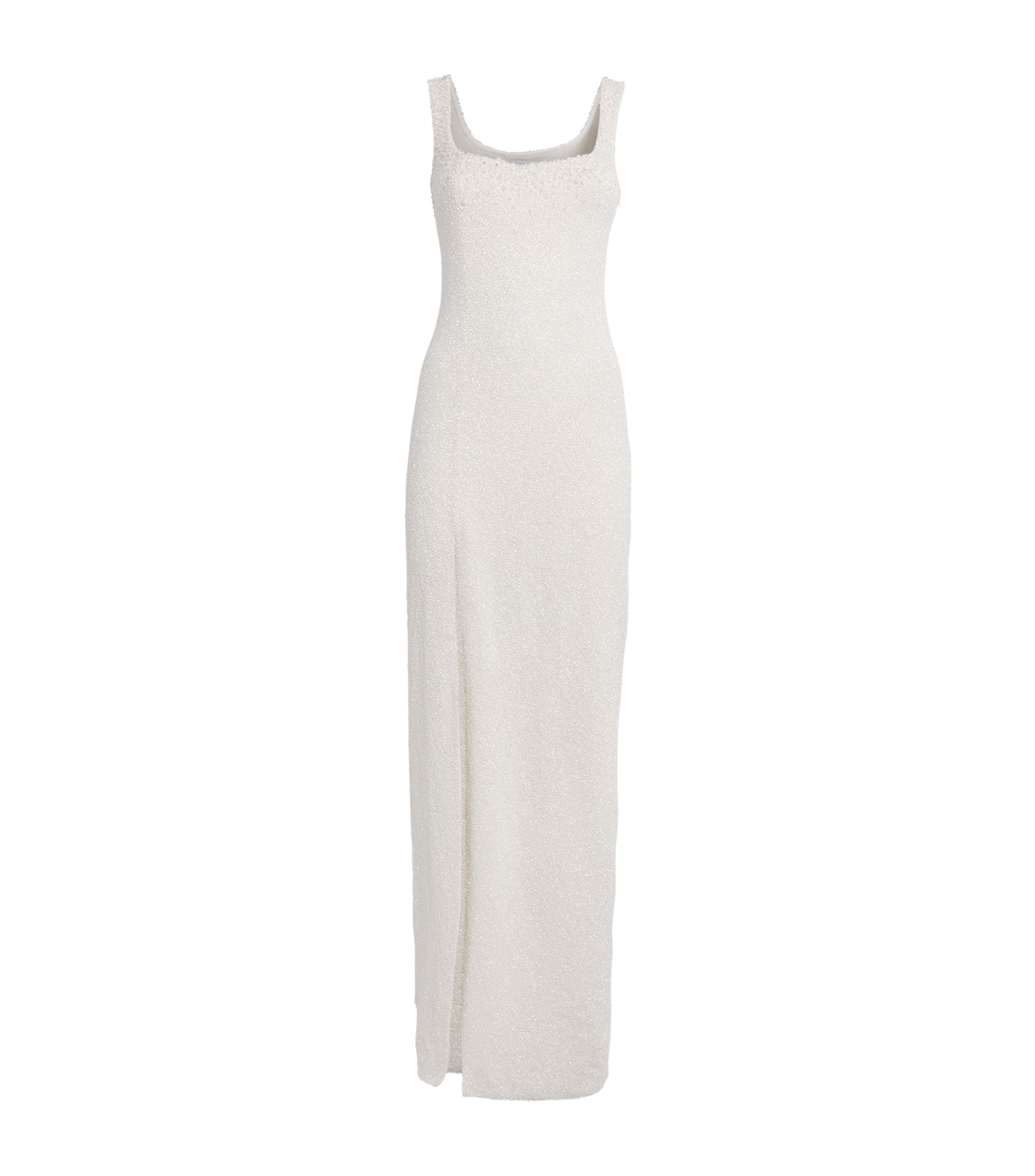 Clio Peppiatt Crystal Square-neck Gown In White