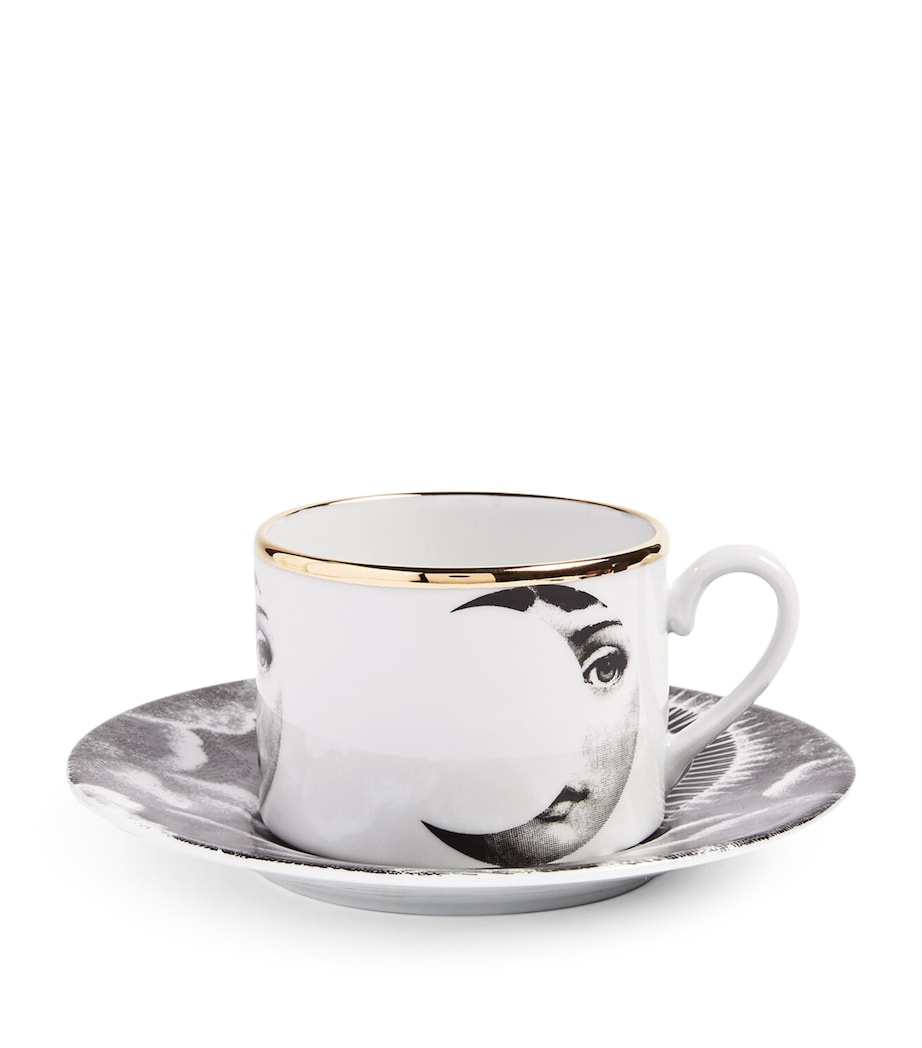 Fornasetti Tema e Variazioni Sole e Luna Teacup and Saucer Image 1