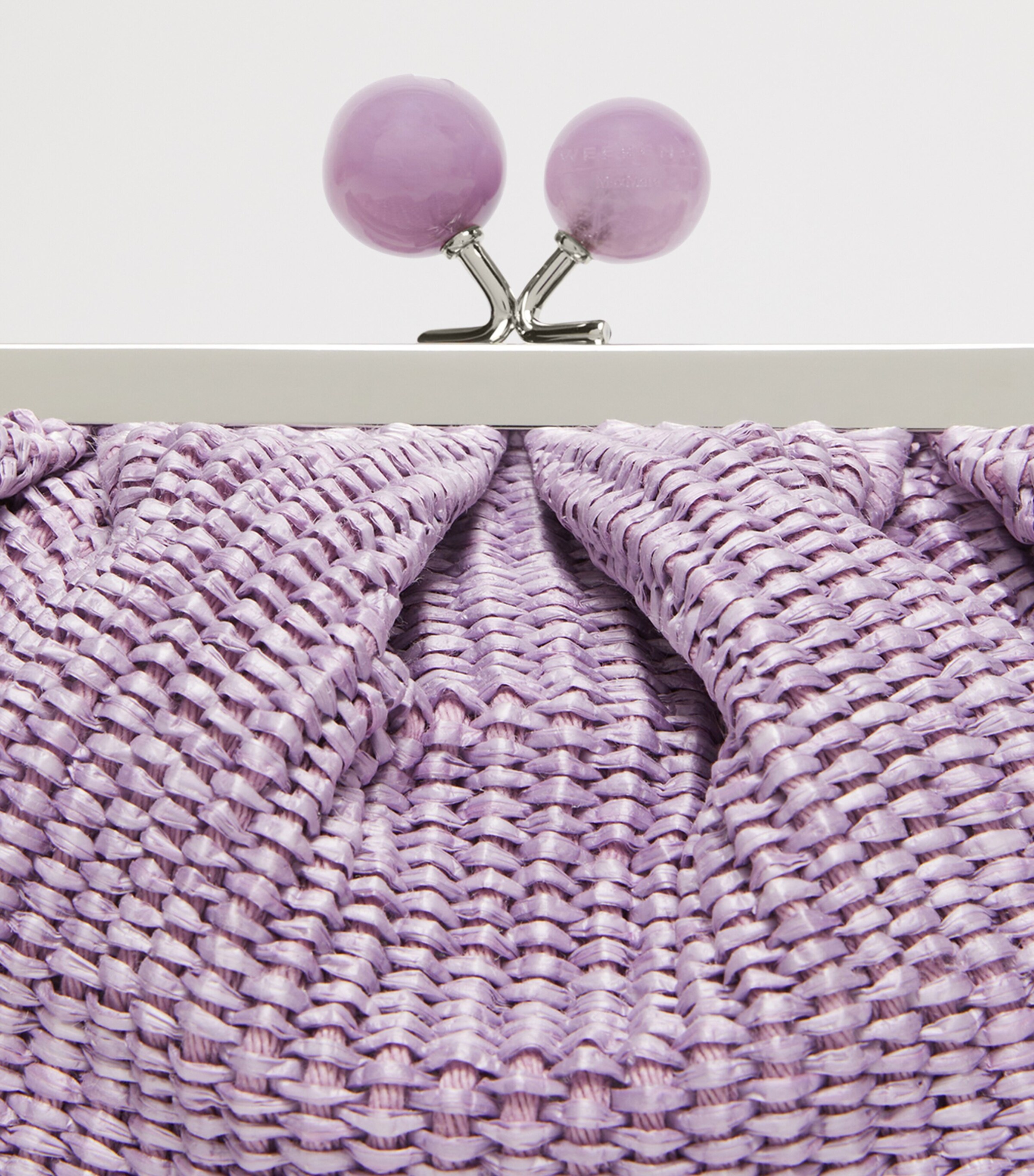 Weekend Max Mara Small Woven Pasticcino Clutch Bag Lilac Image 7