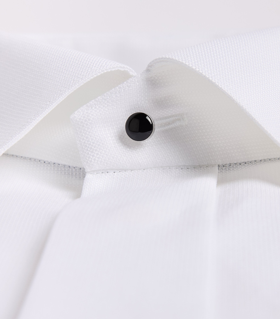 Eton Mens Cotton Hidden Placket Contemporary-Fit Shirt White Image 7
