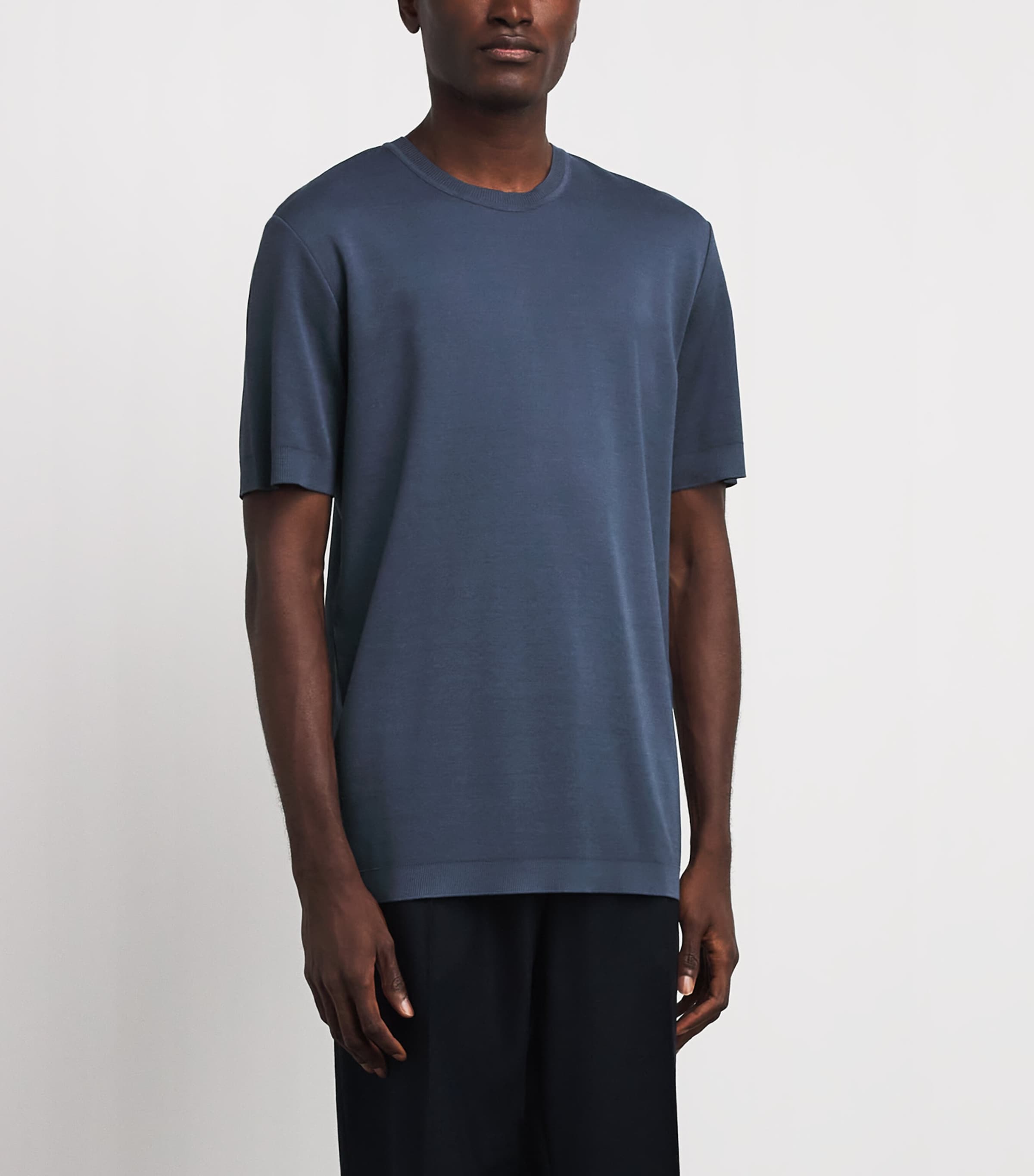 Eton Mens Cotton T-Shirt Dark Blue Image 4