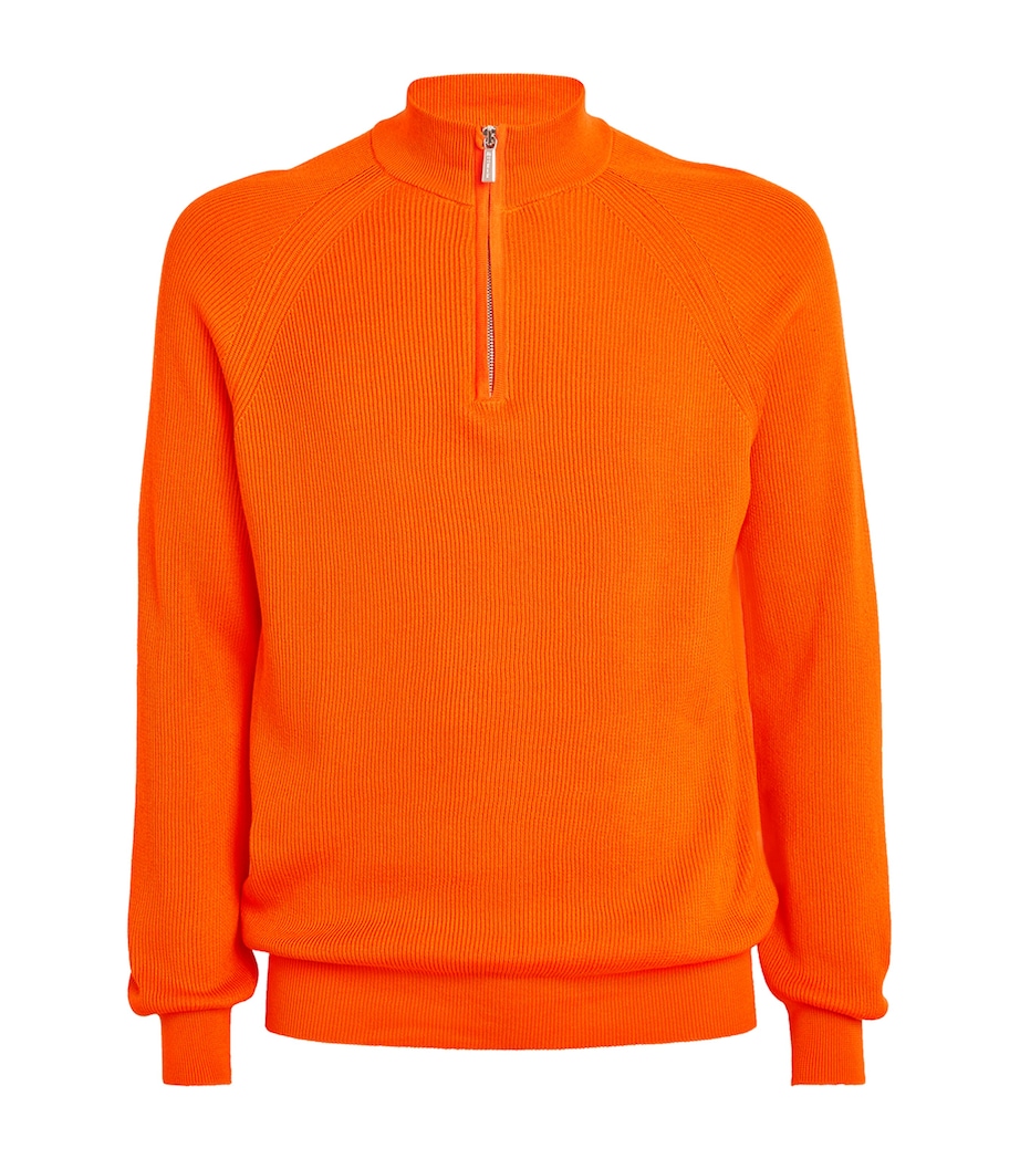Cotton Quarter-Zip Sweater U0800-ARANCIO Image 1