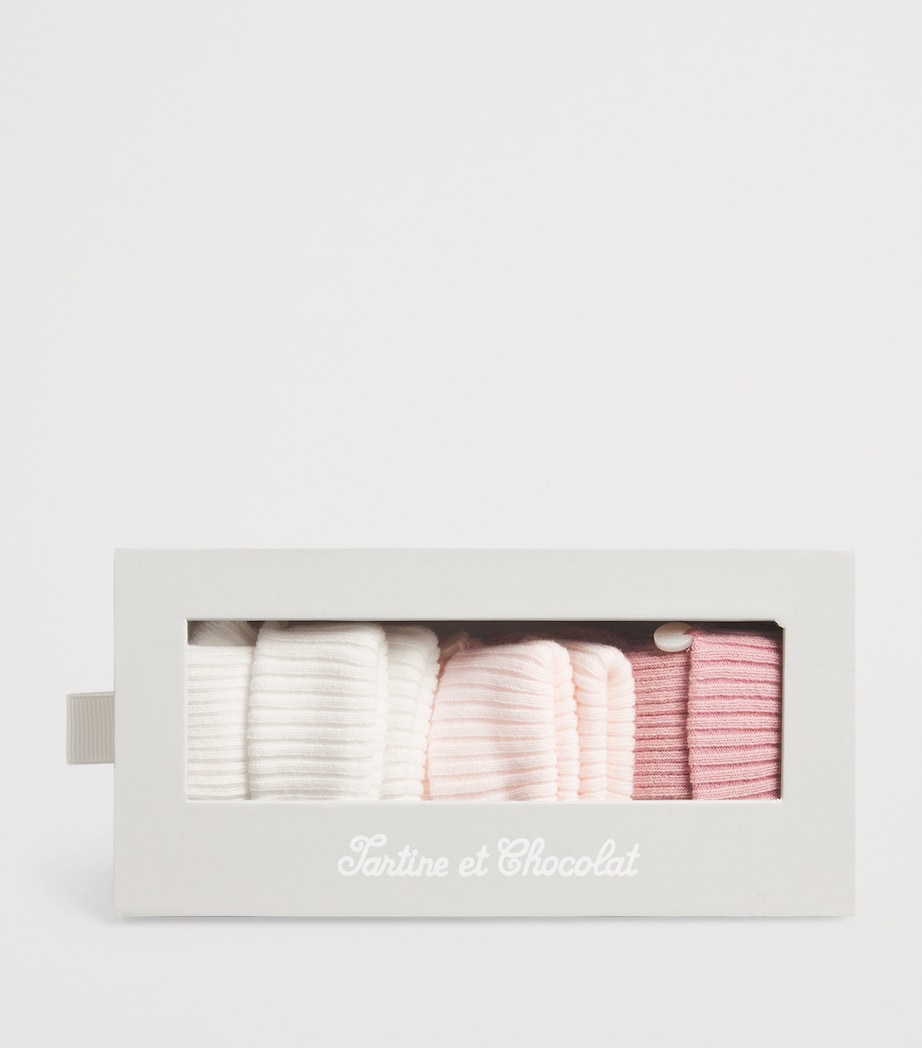 Cotton-Blend Ribbed Socks (Pack of 3) 31ROSE P LE Image 2