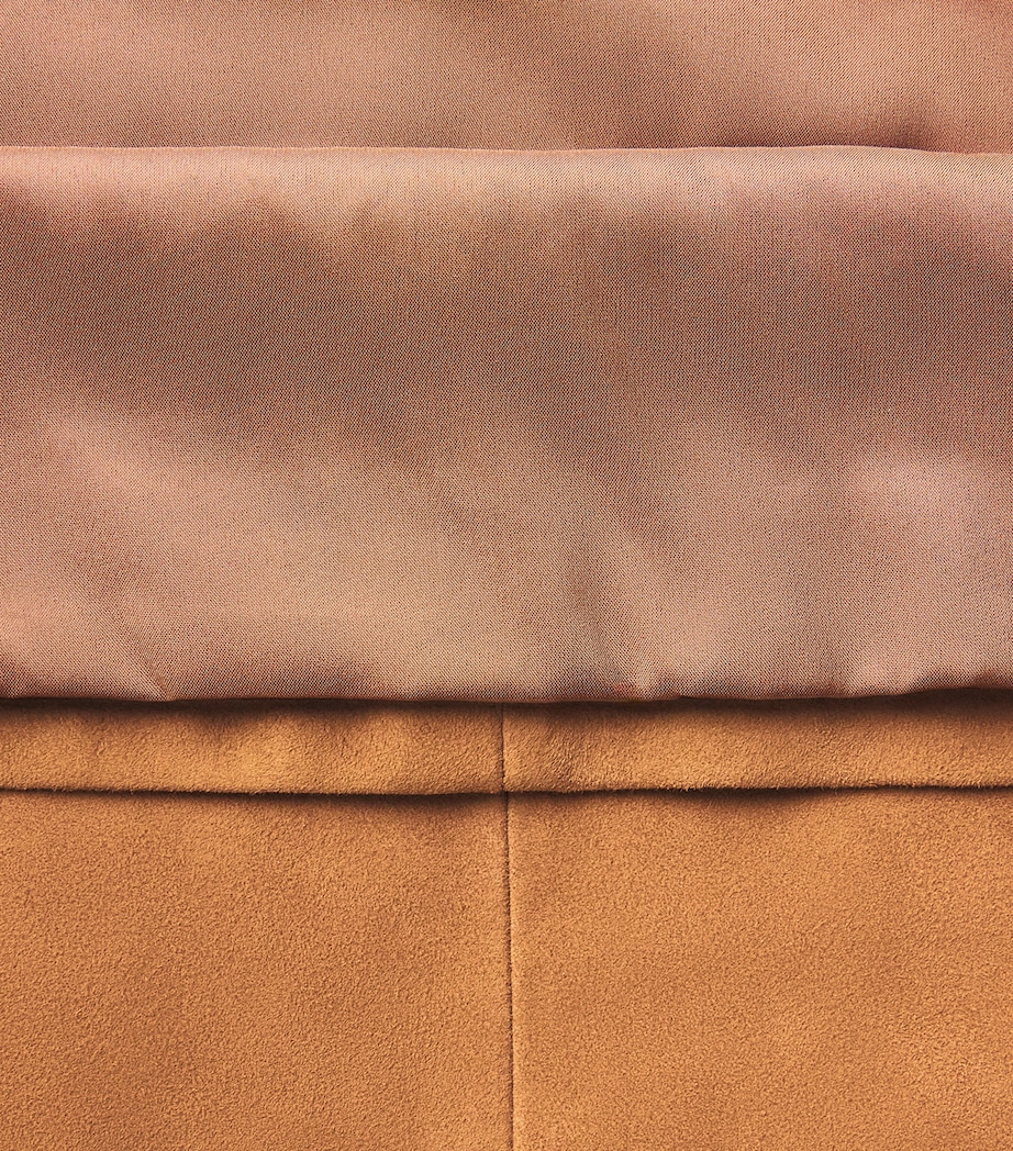 Arma Womens Lamb Suede Melody Mini Skirt Whiskey Image 6