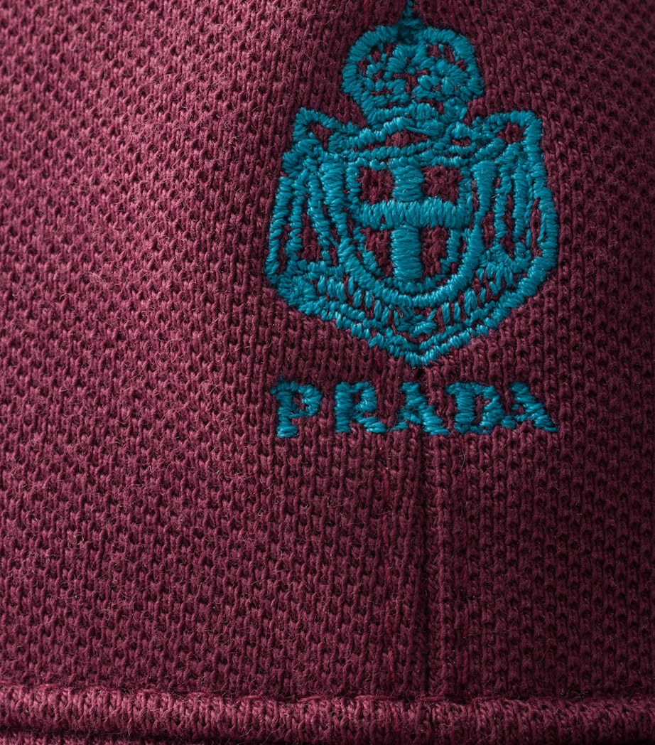 Prada Cotton Old Piqué Baseball Cap Burgundy Image 3
