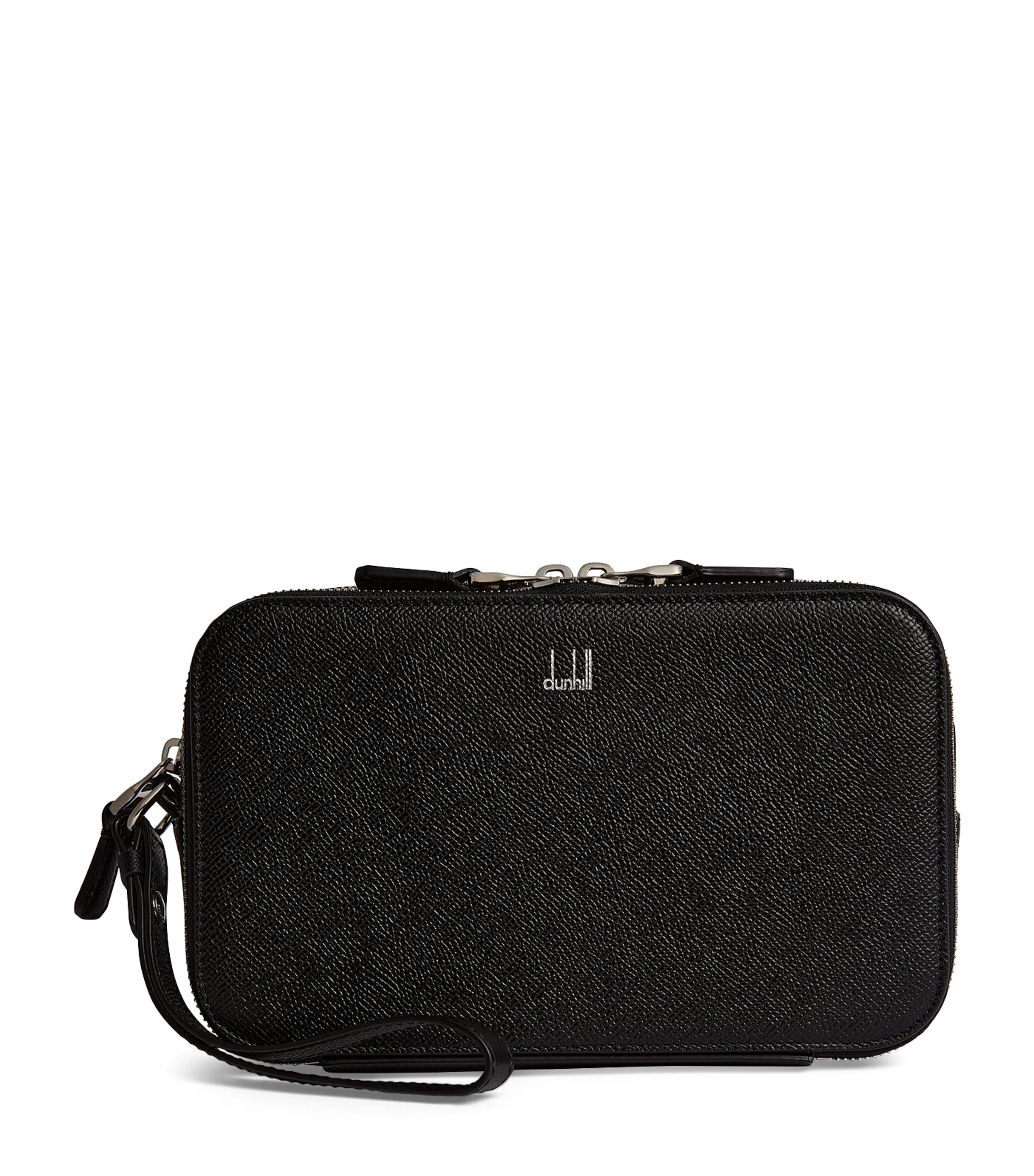 Dunhill Leather Cadogan Messenger Pouch In Black