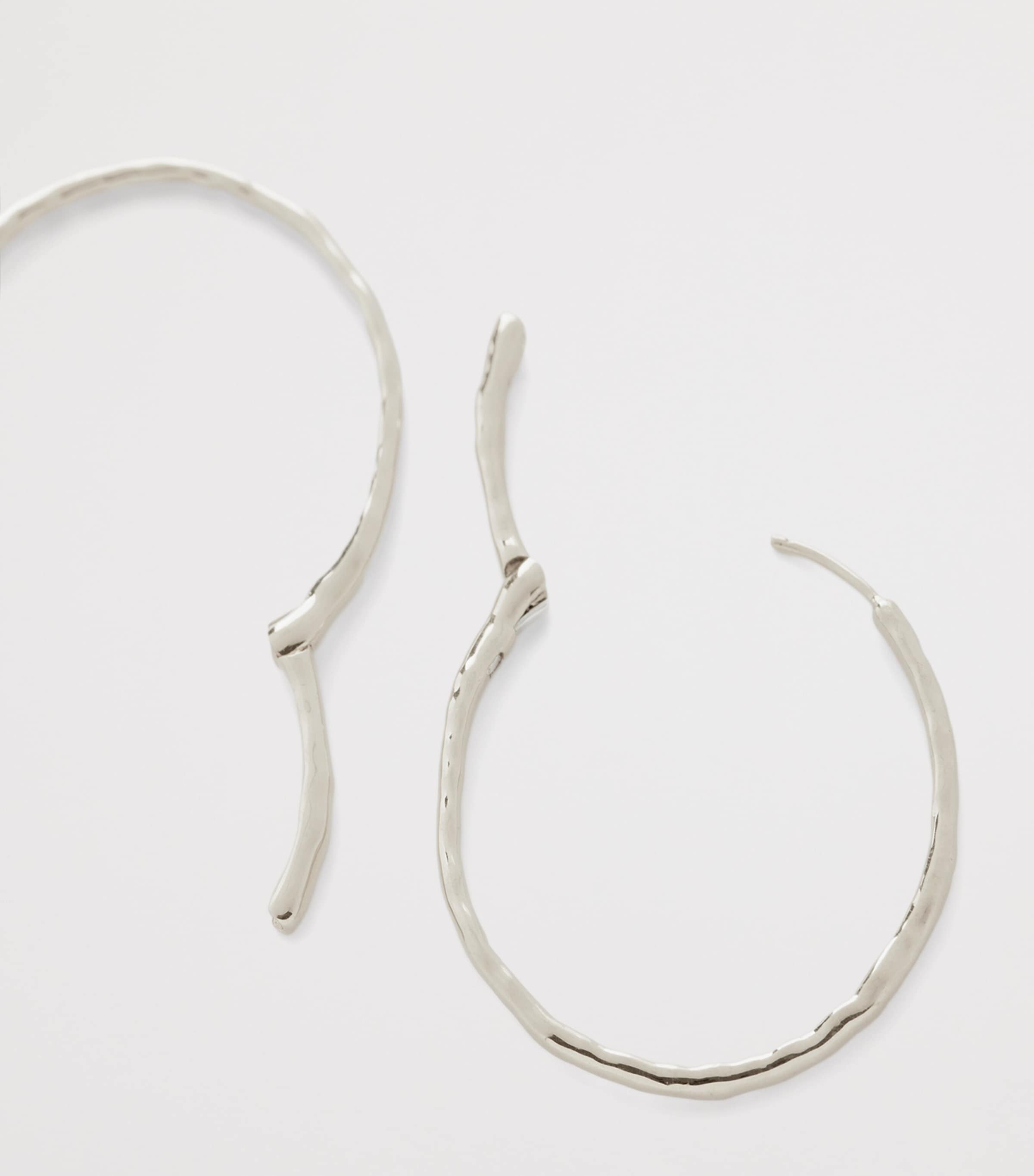 Monica Vinader Large Sterling Silver MV Siren Must Hoop Earrings Sterling Silver Image 3