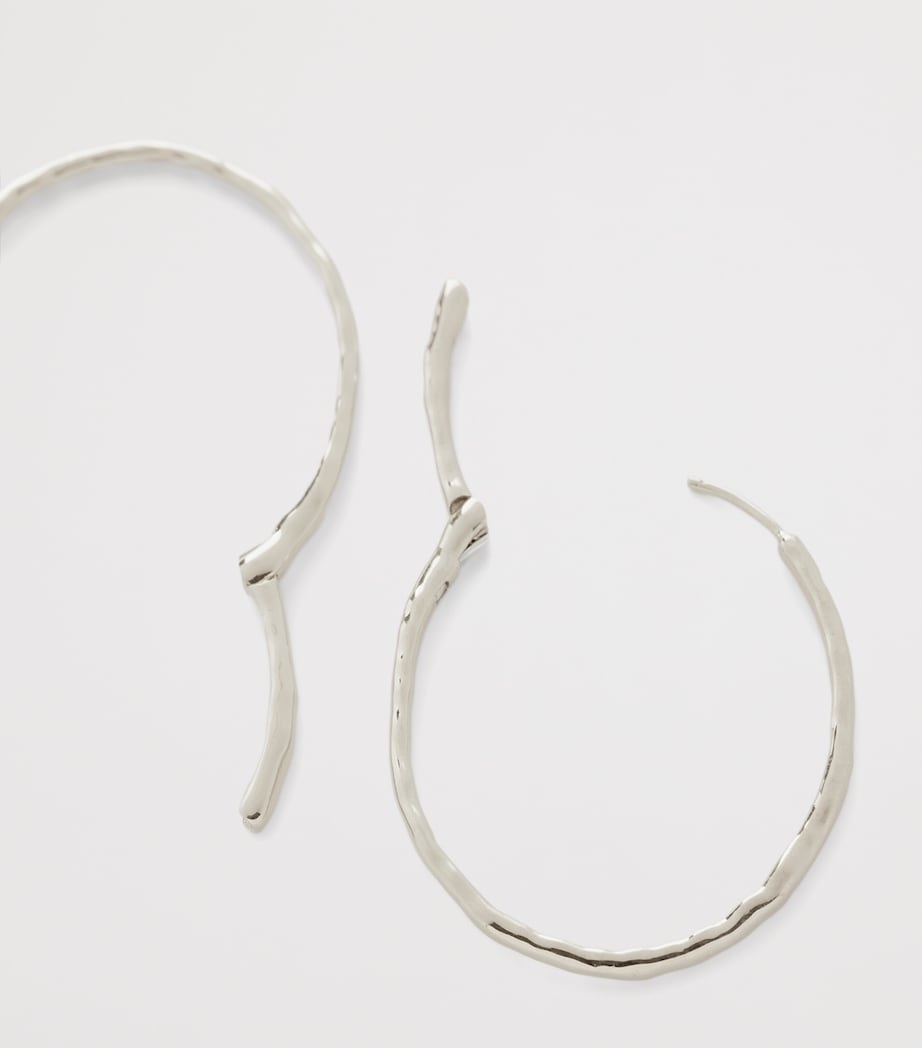 Monica Vinader Large Sterling Silver MV Siren Must Hoop Earrings Sterling Silver Image 3