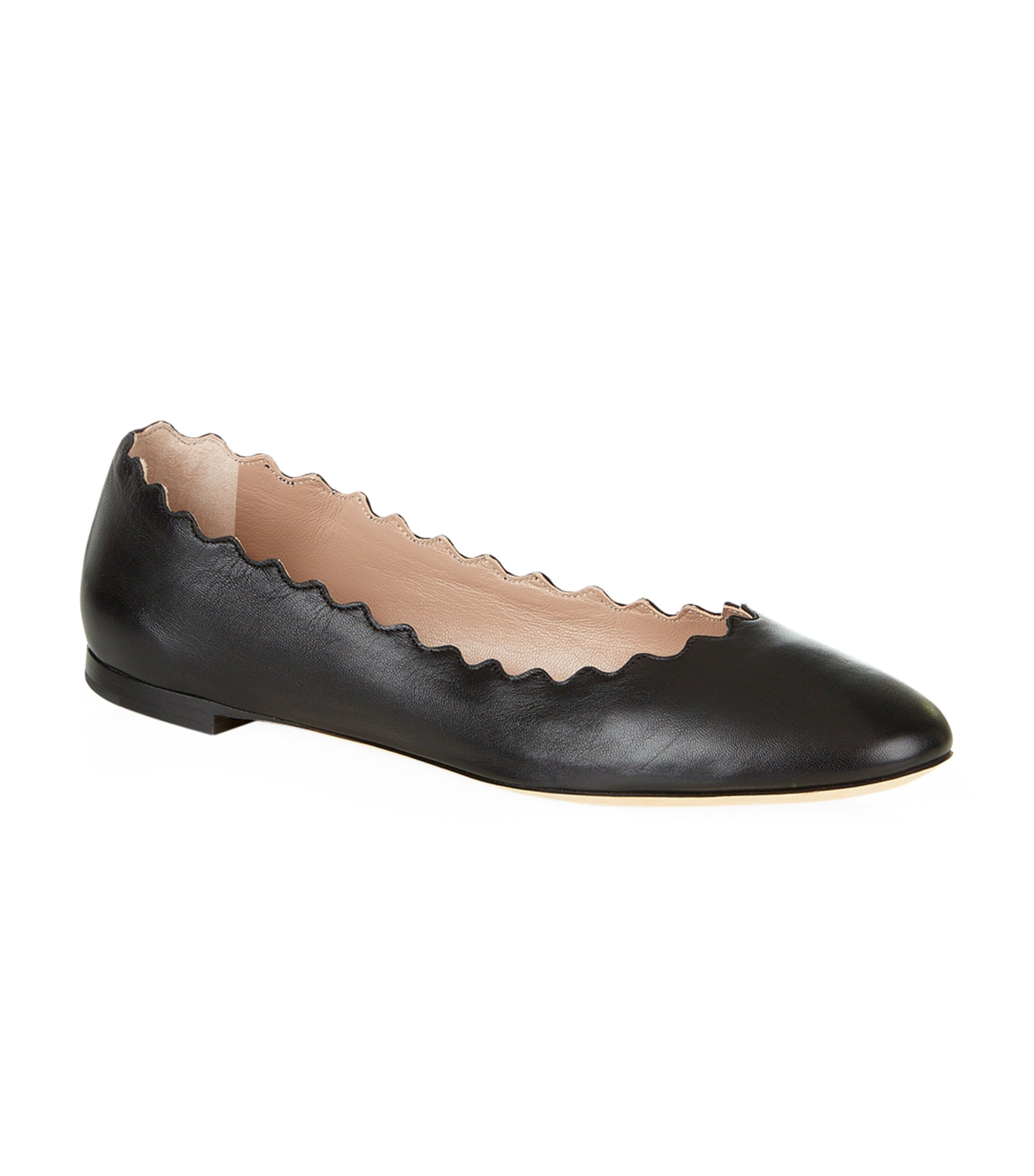 Shop Chloé Leather Lauren Flats In Brown