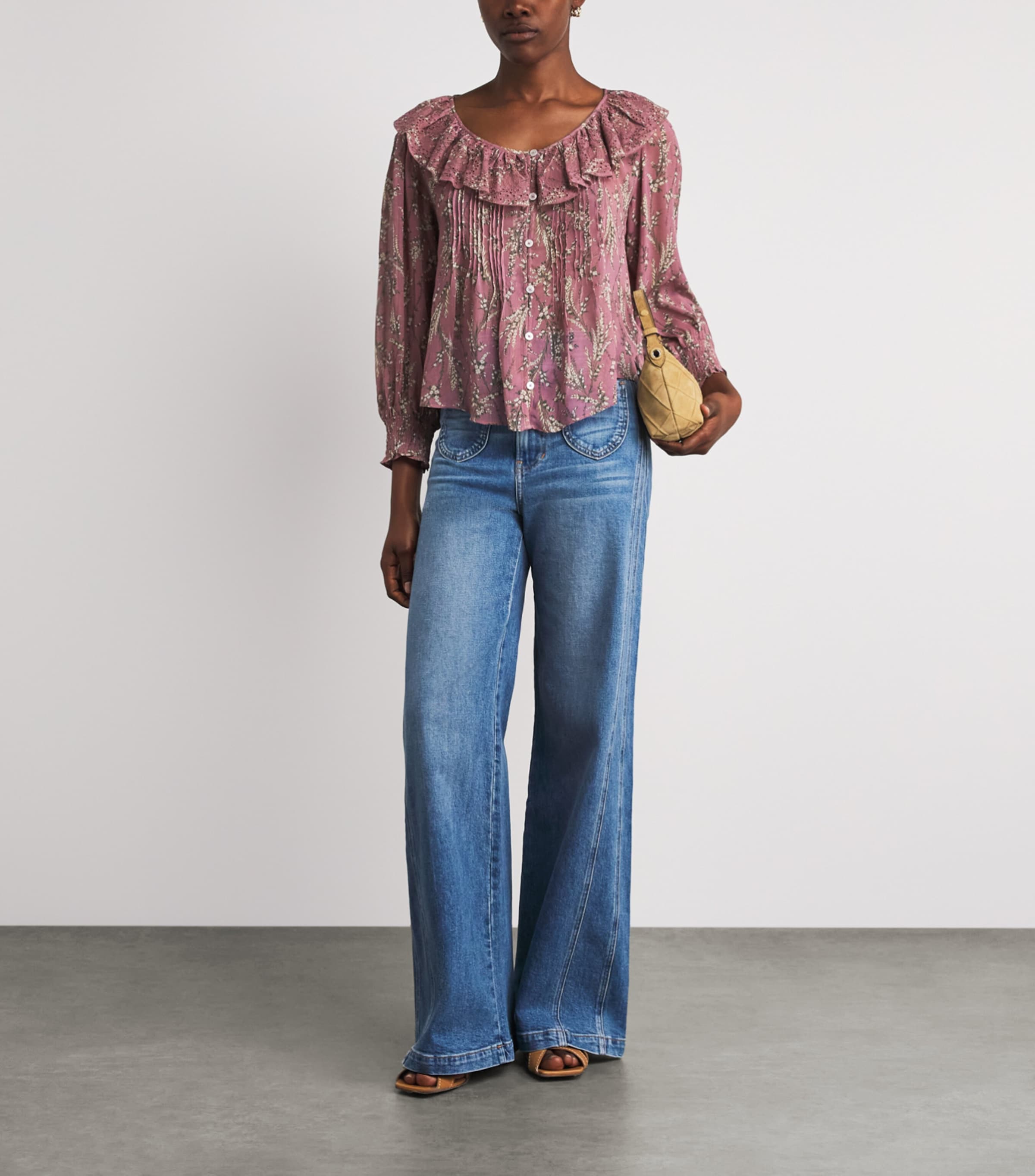 Veronica Beard Womens Ruffled Hewitts Blouse Hze Mlti Image 2