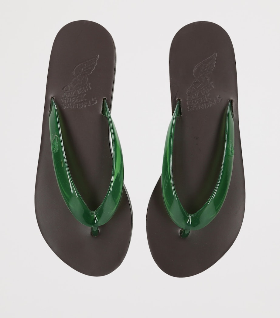 Ancient Greek Sandals Jelly Saionara Flip Flops Green Comb Image 4