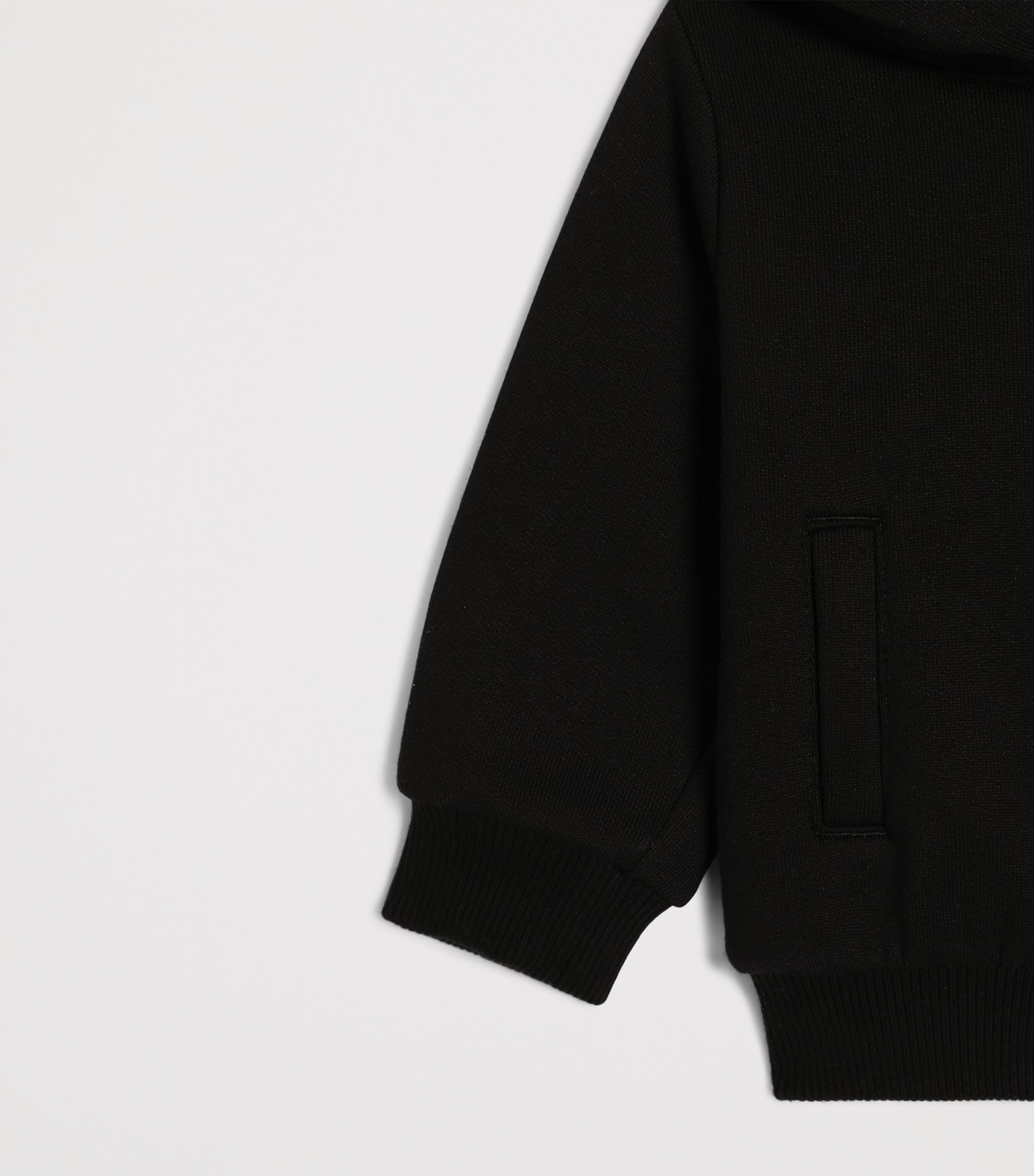 Dolce&Gabbana Kids Cotton Logo Zip-Up Hoodie (3-30 Months) Black Image 4