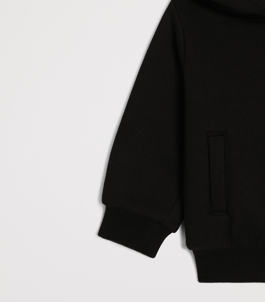 Dolce&Gabbana Kids Cotton Logo Zip-Up Hoodie (3-30 Months) Black Image 4
