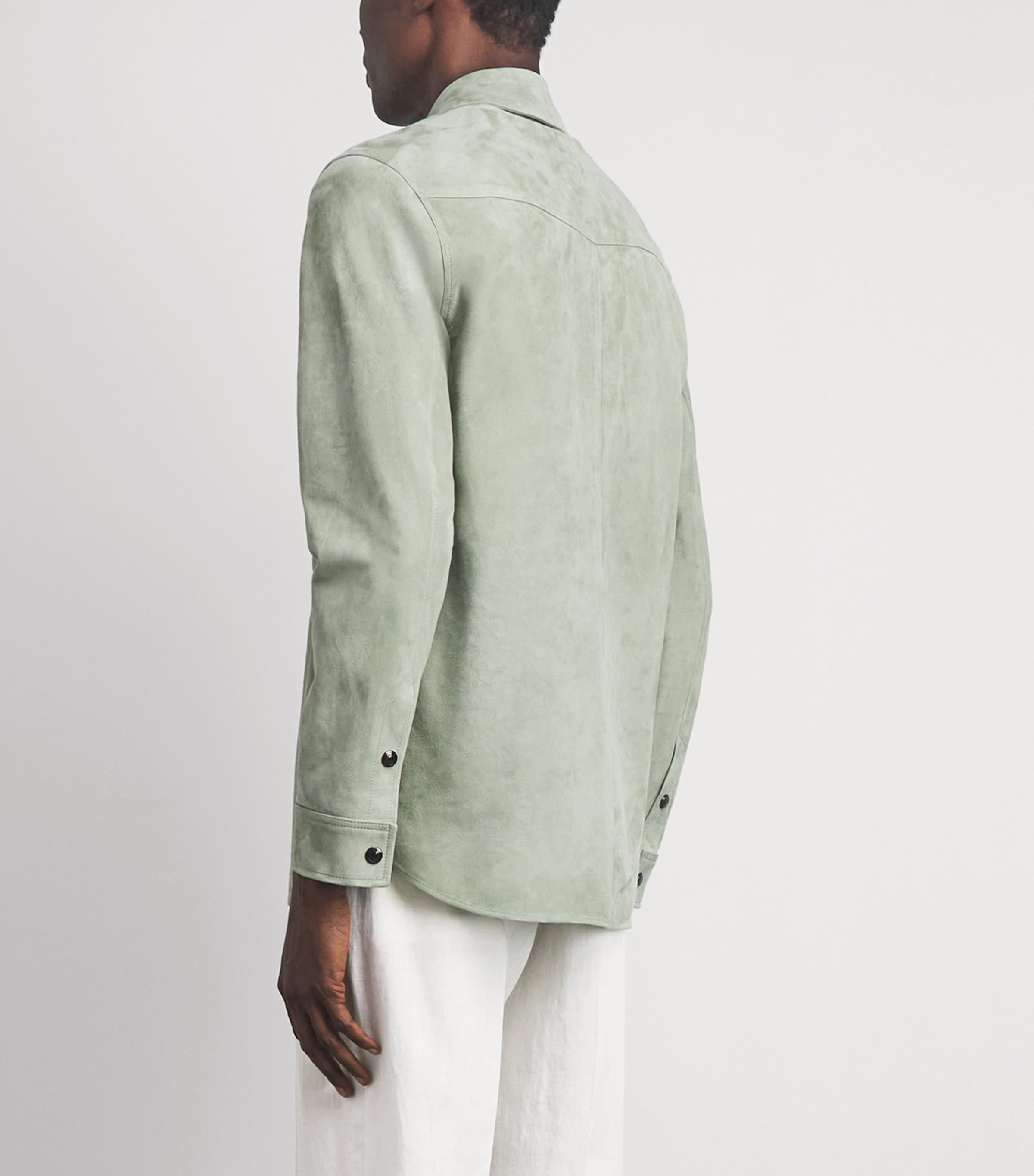 Paul Smith Mens Suede Slim Overshirt Green Image 5