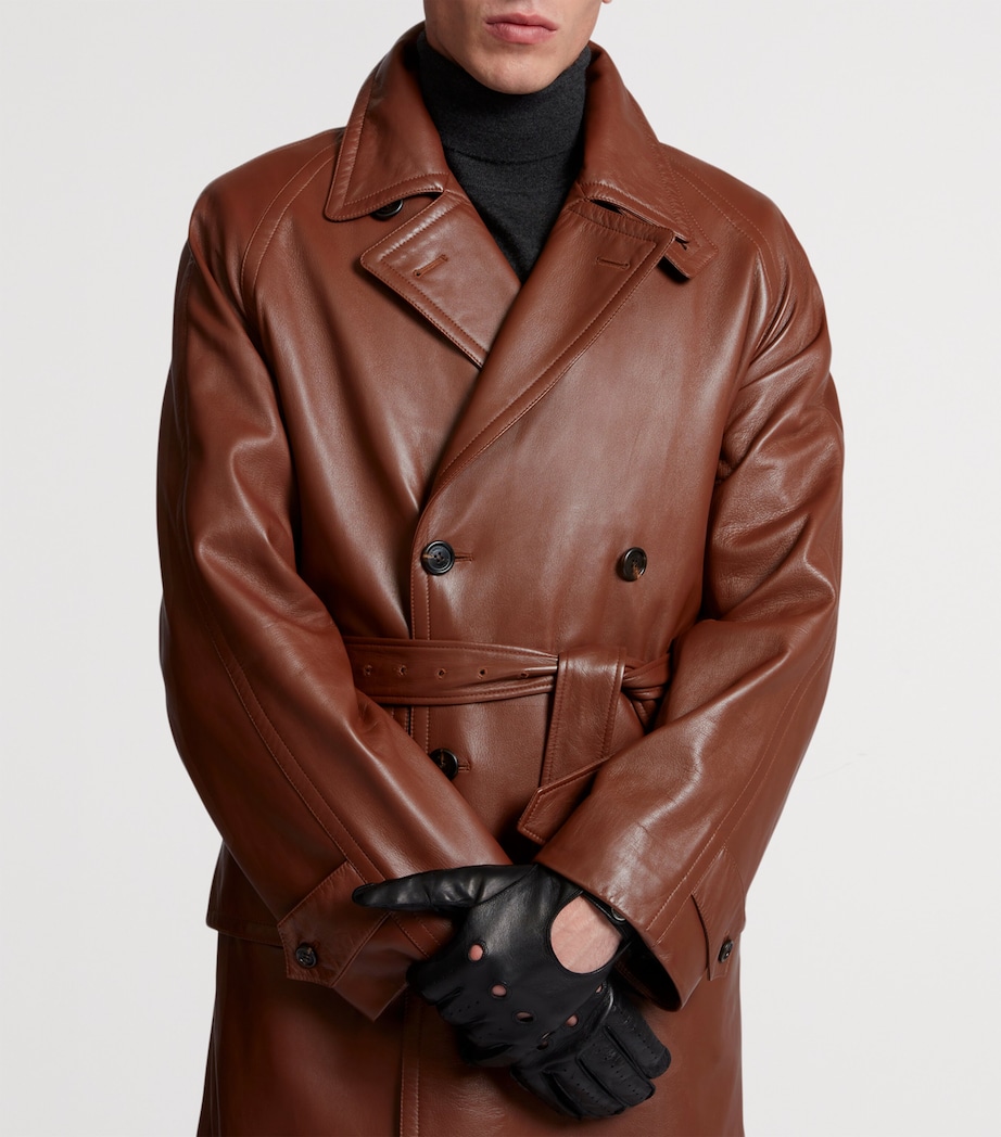 Archive Leather Trench Coat 209DARK BROWN Image 6