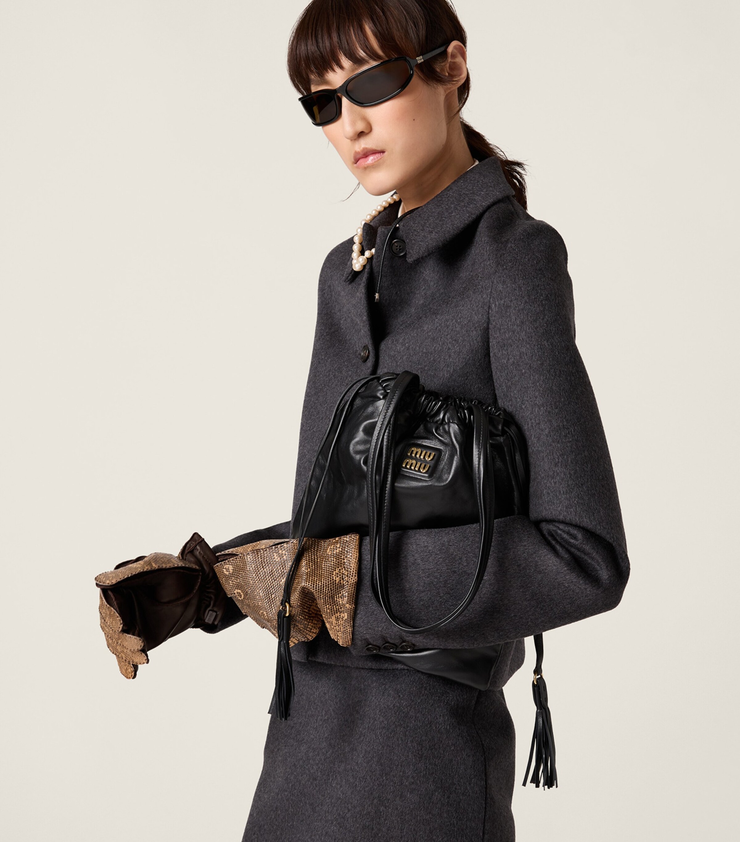 Miu Miu Leather Joie Shoulder Bag | Harrods UK 