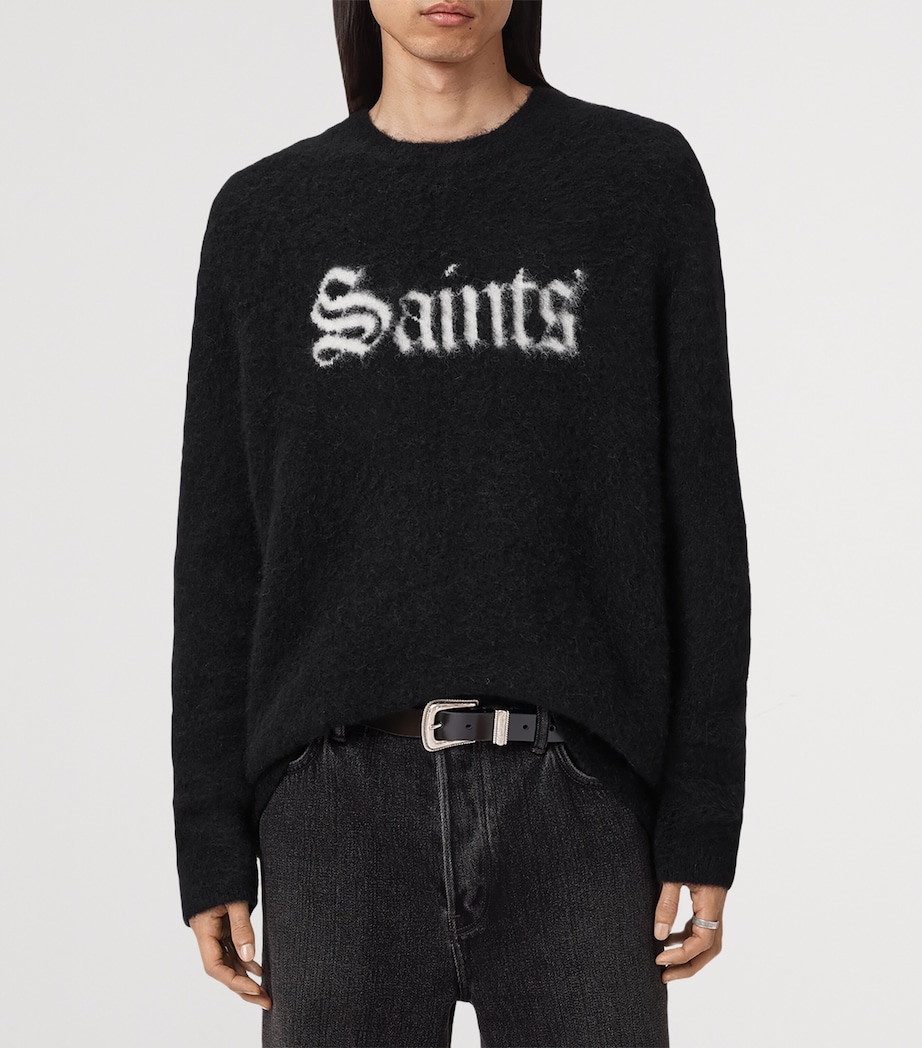 Wool-Blend Saints Sweater BLACK/CHALK WHITE Image 6