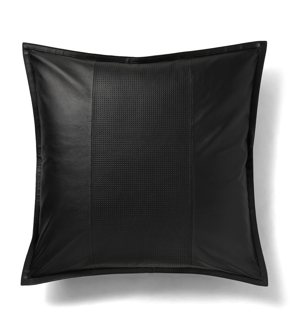 Leather Pierce Throw Pillow BLACK Image 1