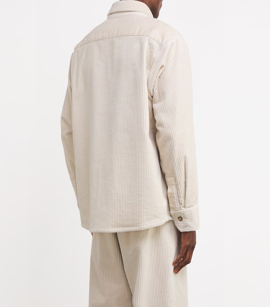A.P.C. Mens Stretch-Cotton Corduroy Shirt Aad Ecru Image 4