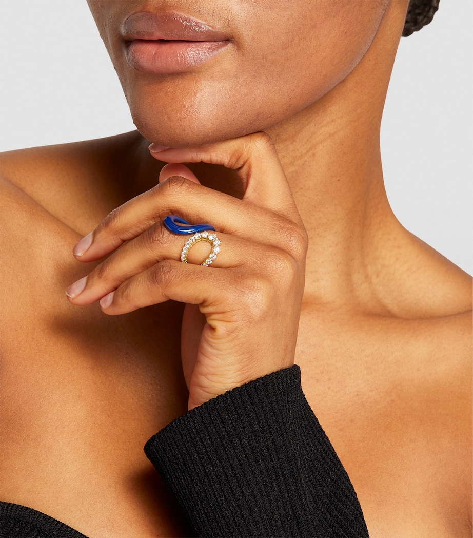 Yellow Gold, Diamond and Enamel Aria Ring YELLOW GOLD Image 4