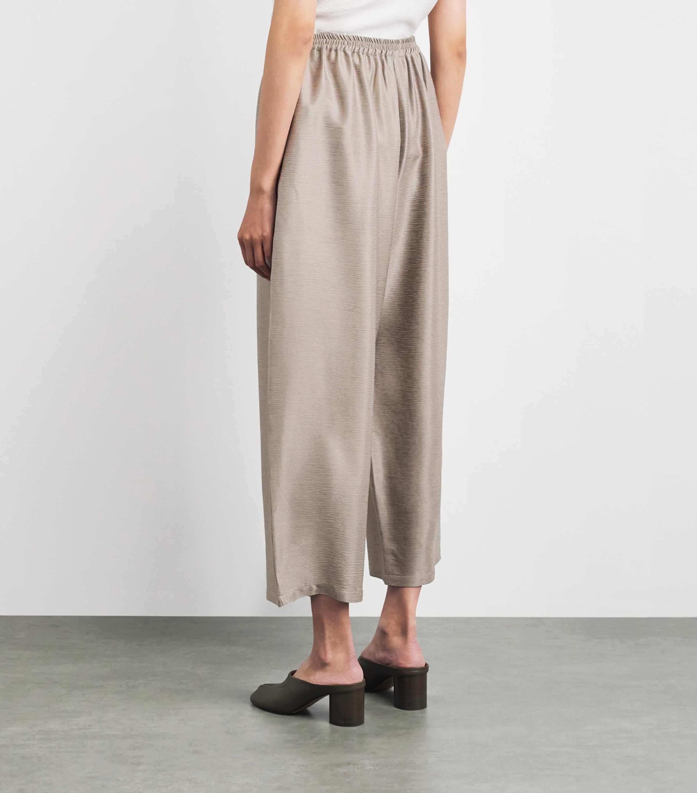 Eskandar Womens Silk Japanese Trousers Stone Image 5