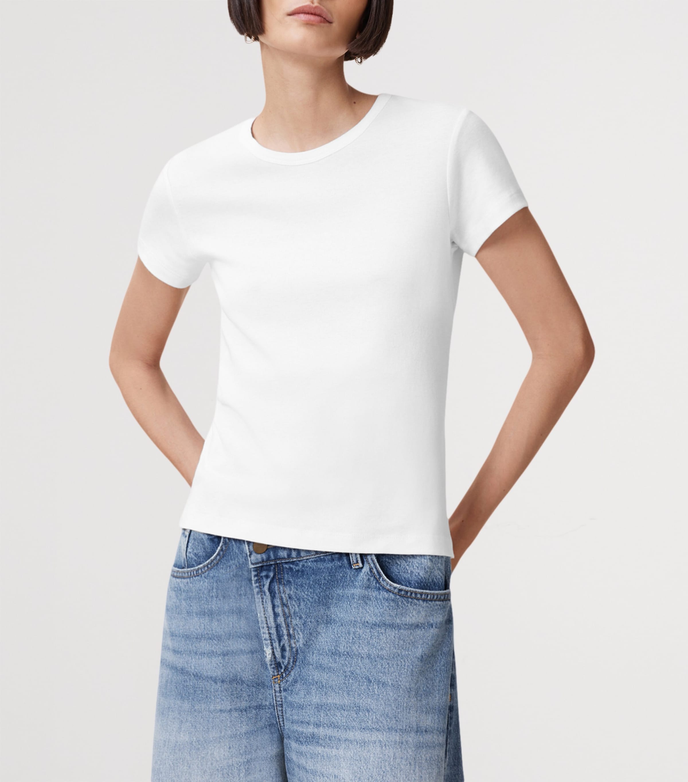 AllSaints Womens Organic Cotton Stevie T-Shirt Optic White Image 4