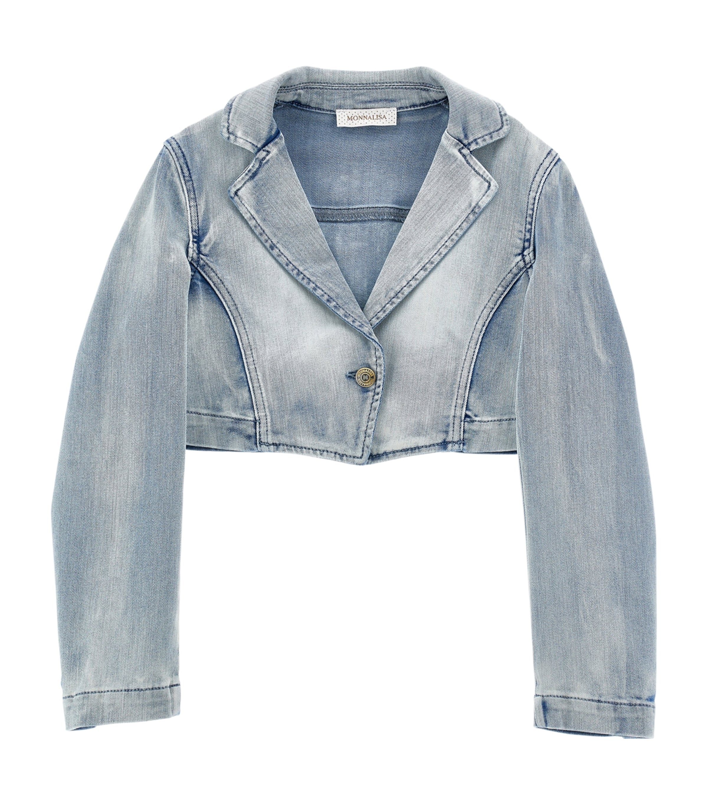 Cropped Denim Jacket (6-12 Years) STONE BLEACH Image 1